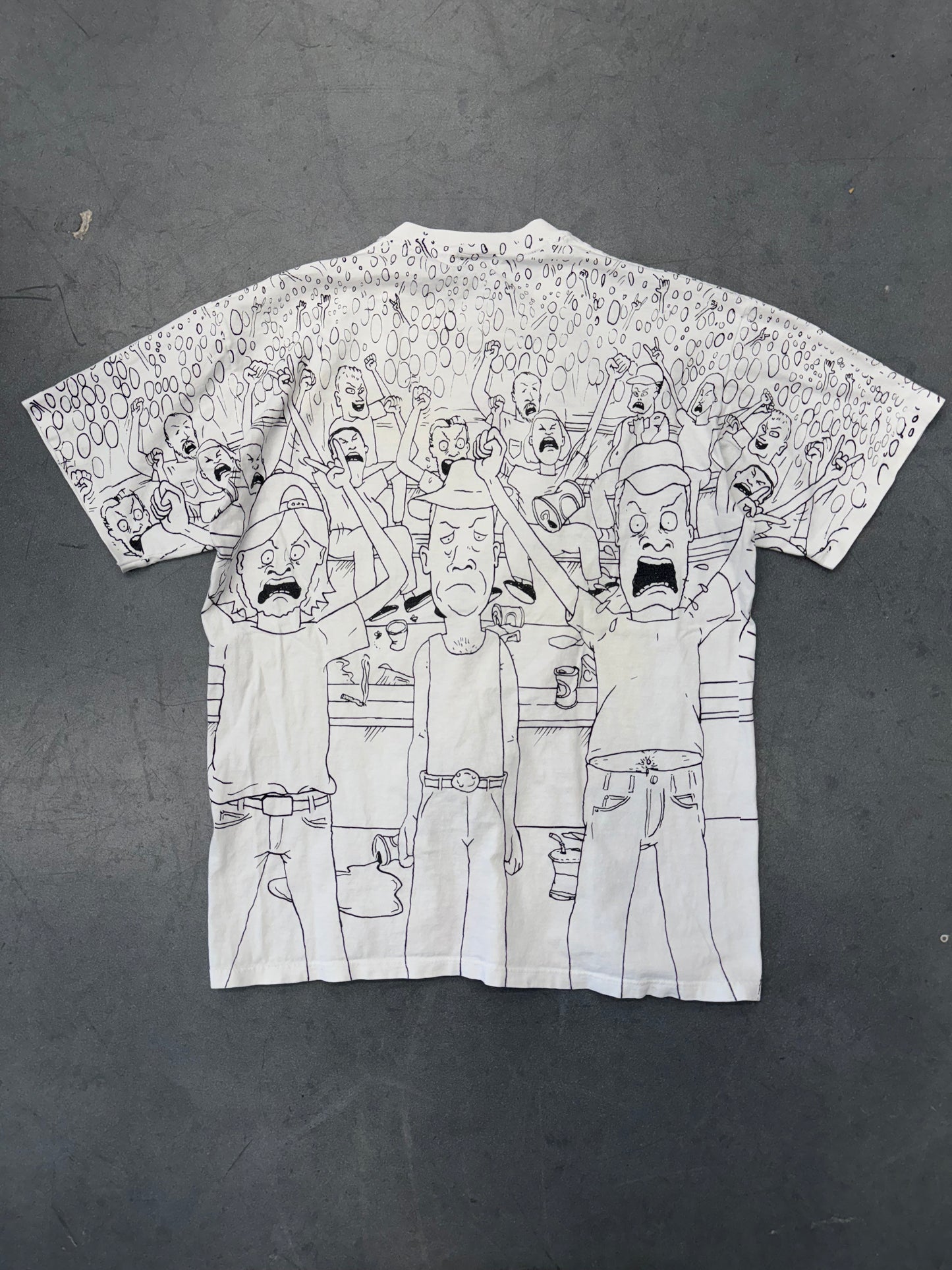 1993 BEAVIS AND BUTT-HEAD CONCERT AOP TEE (TOUCH OF GOLD TAG)