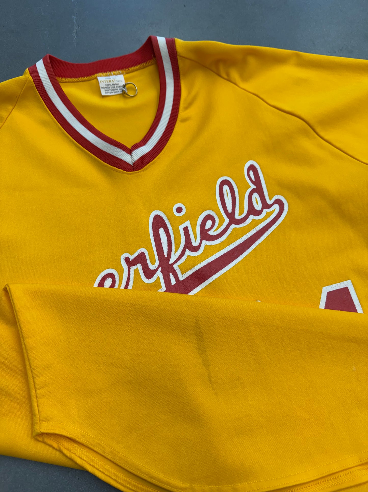 80S DEERFIELD RUSSELL ATHLETIC BASEBALL JERSEY V NECK
