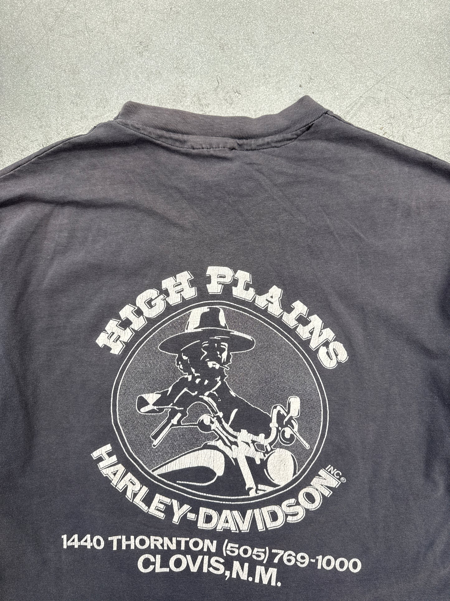 1988 HARLEY-DAVIDSON "HIGH PLAINS CLOVIS, N.M." FLAME LONGSLEEVE TEE (HANES BEEFY-T TAG)