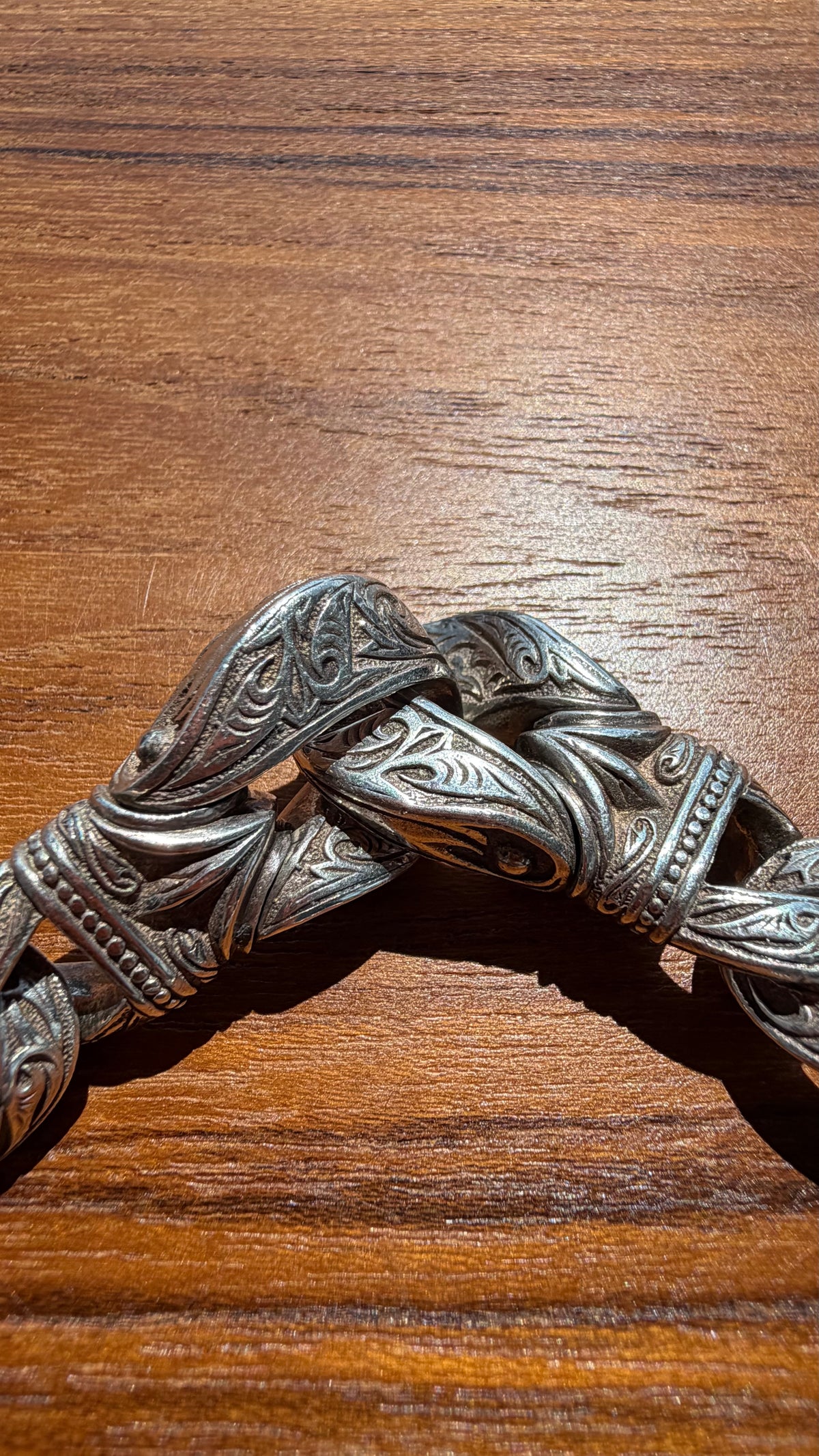 SCOTT KAY STERLING SILVER/18K GOLD GUARDIAN COLLECTION DOUBLE BUCKLE BRACELET