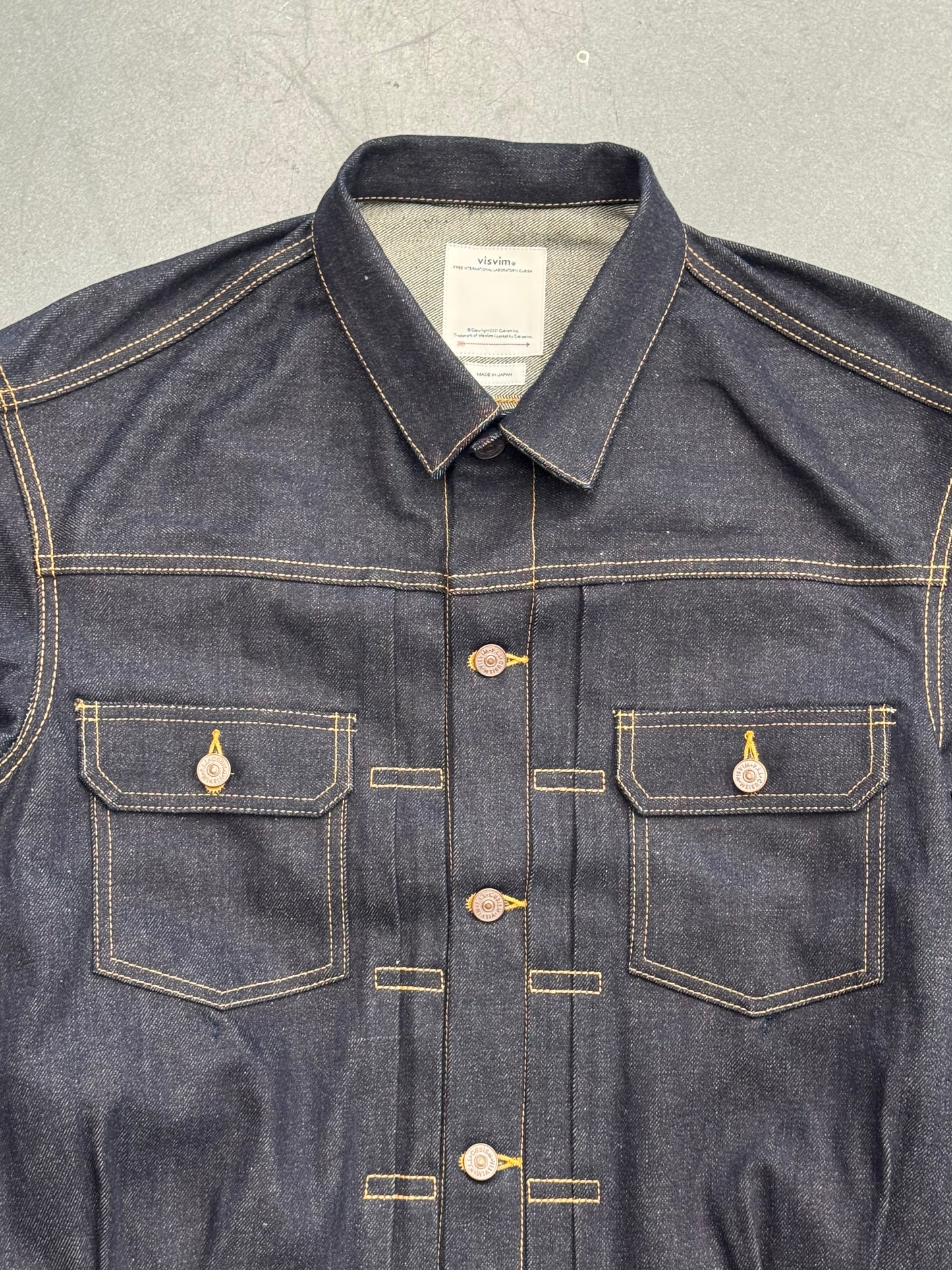 SS23 VISVIM 101XX UNWASHED RAW DENIM JACKET