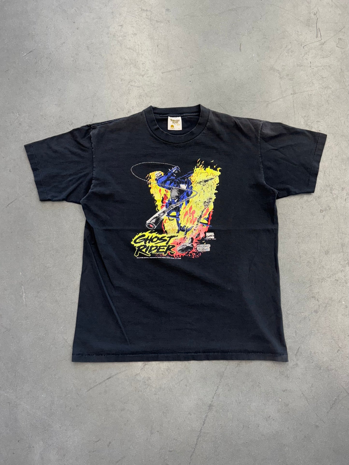 1992 MARVEL COMIC IMAGES GHOST RIDER WHIP TEE (TENNESSE RIVER TAG)