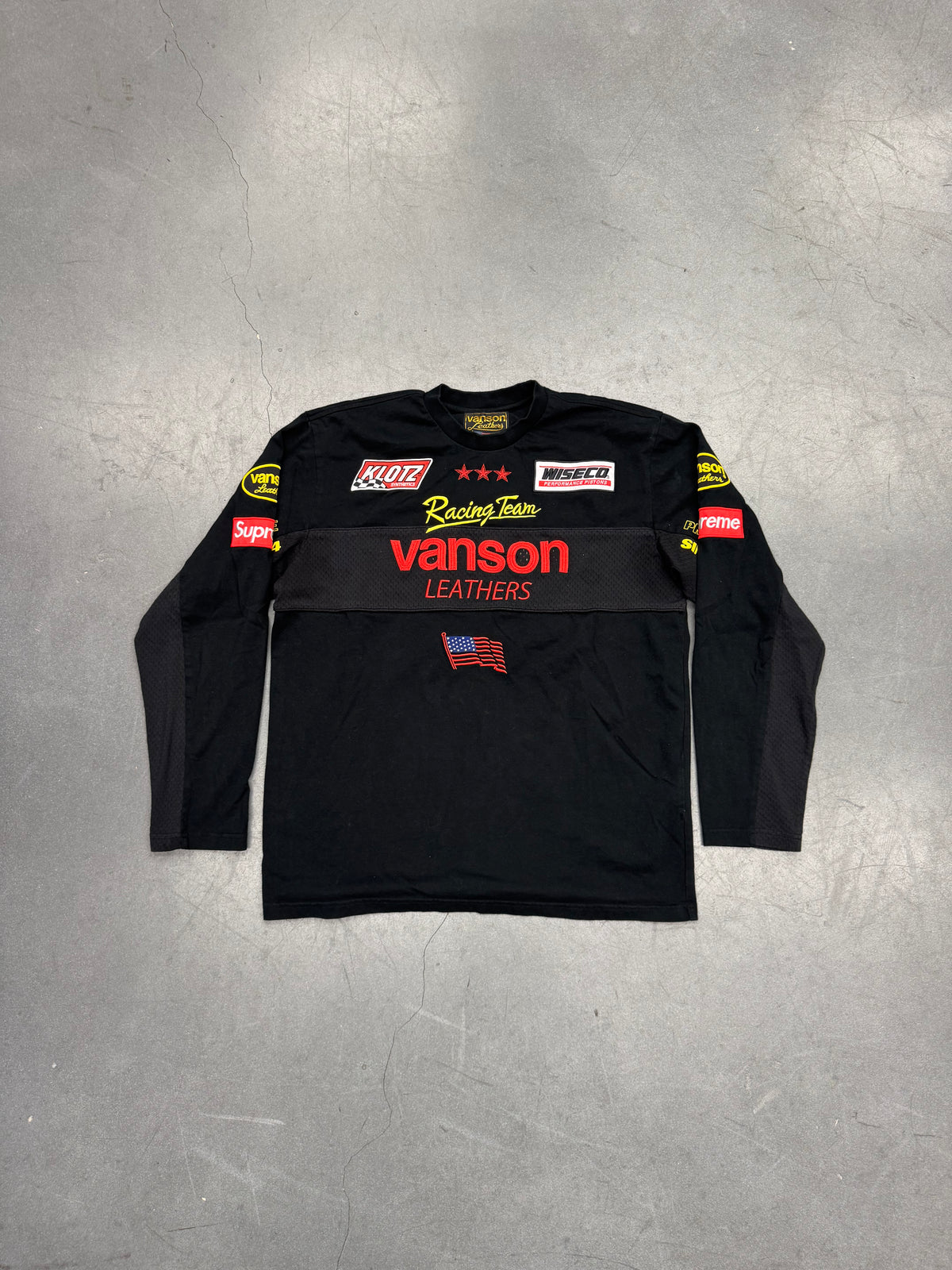 SS26 SUPREME VANSON LEATHERS LS TOP - BLACK