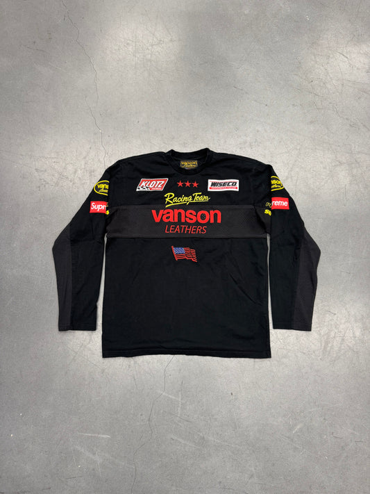 SS26 SUPREME VANSON LEATHERS LS TOP - BLACK