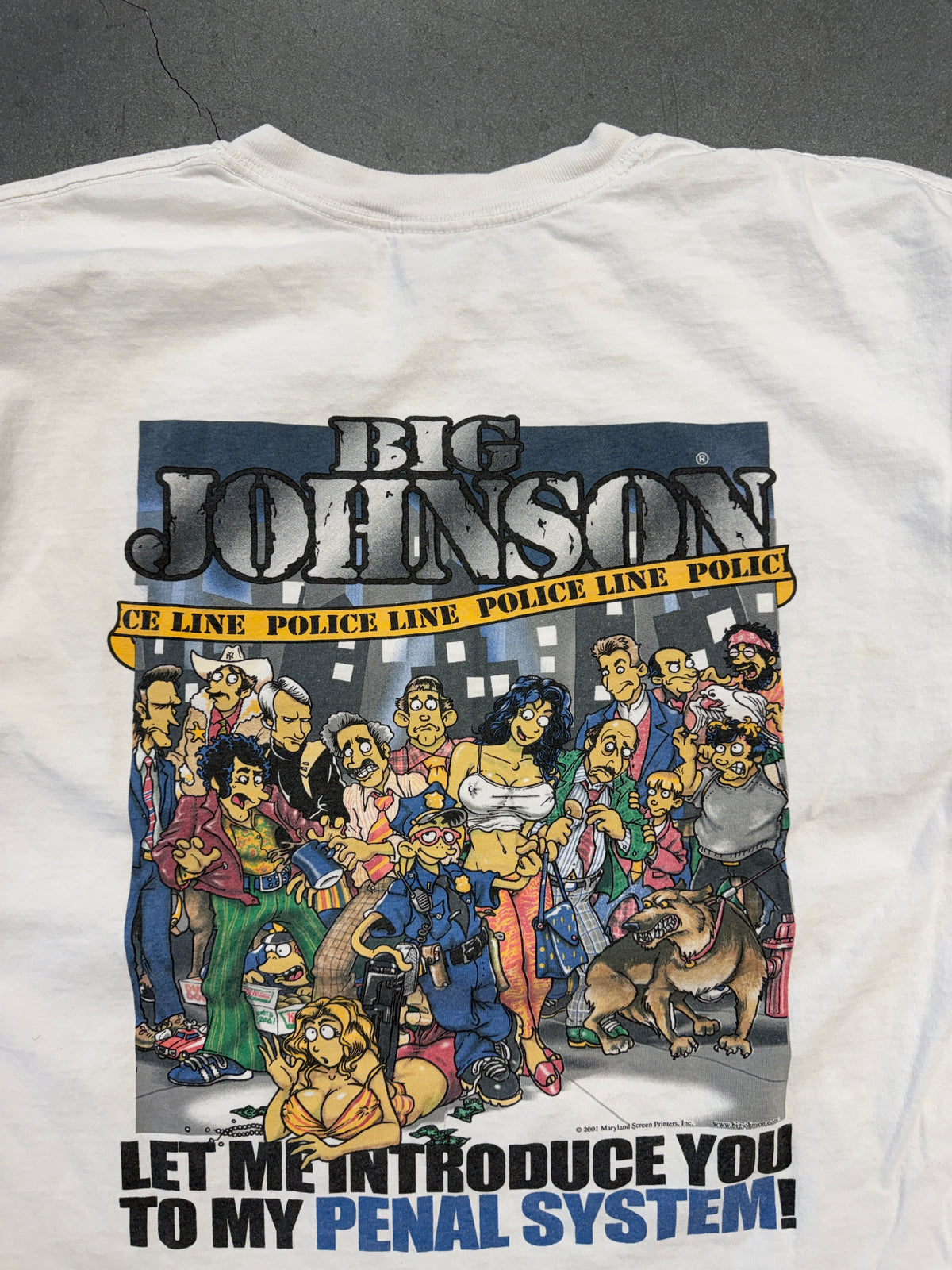 2001 BIG JOHNSON 'LET ME INTRODUCE YOU TO MY PENAL SYSTEM!' TEE (GILDAN TAG)