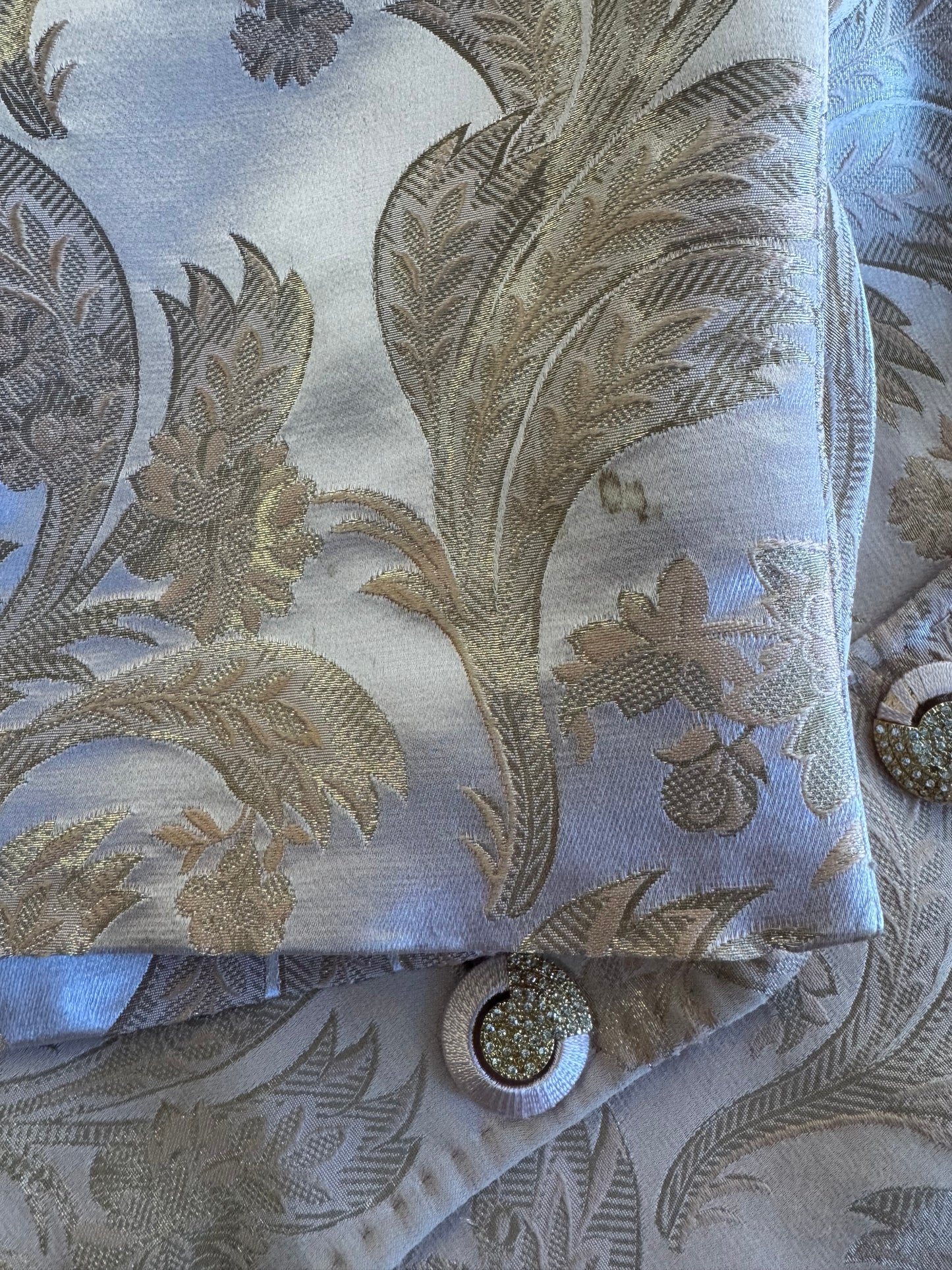 VINTAGE DOLCE & GABBANA FLORAL PRINT EMBELLISHED LINEN MINI DRESS