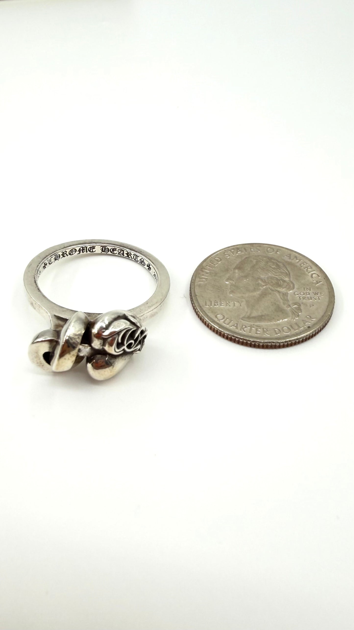 CHROME HEARTS KNOT HEART SILVER RING