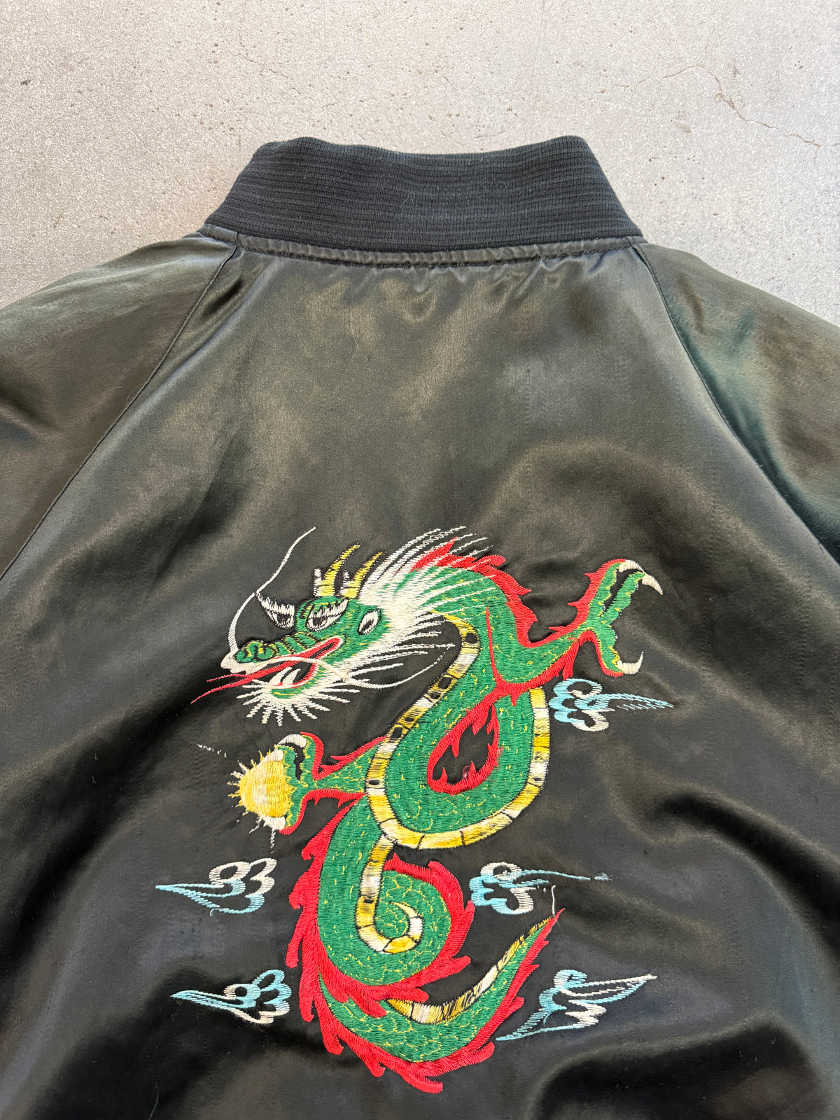 80S JAPANESE DRAGON SATIN SOUVENIR JACKET (S.P.T. TAG)