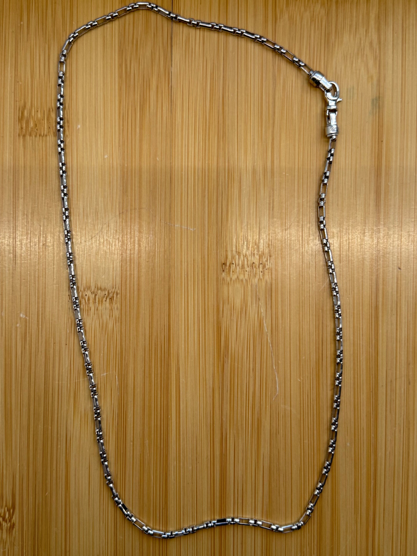 GABRIEL & CO RECTANGLE LINK STERLING SILVER NECKLACE - 22 INCH