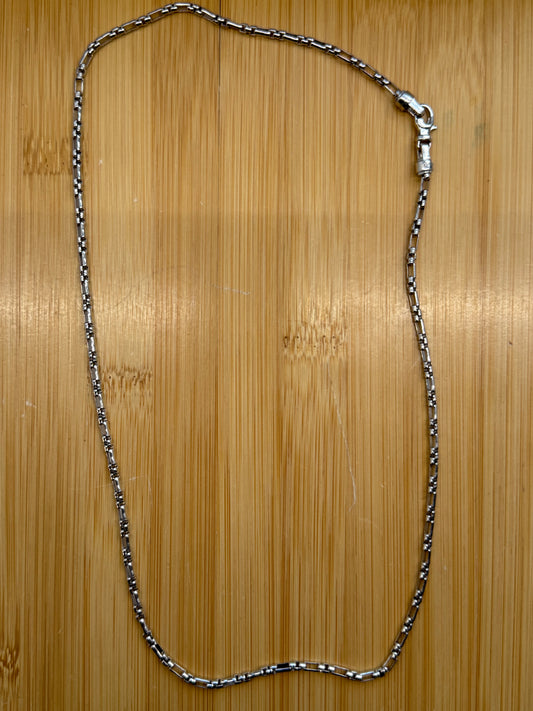 GABRIEL & CO RECTANGLE LINK STERLING SILVER NECKLACE - 22 INCH