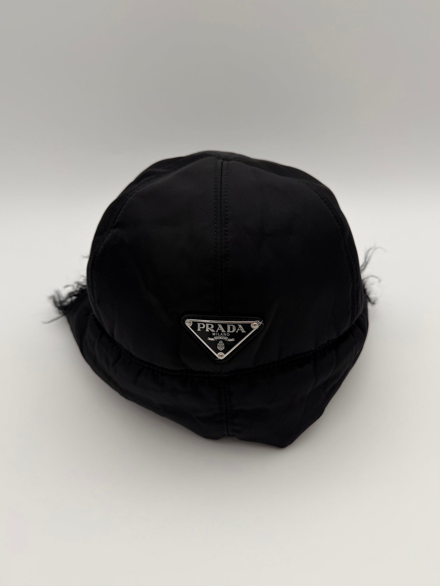 PRADA NYLON FAUX FUR TROOPER HAT