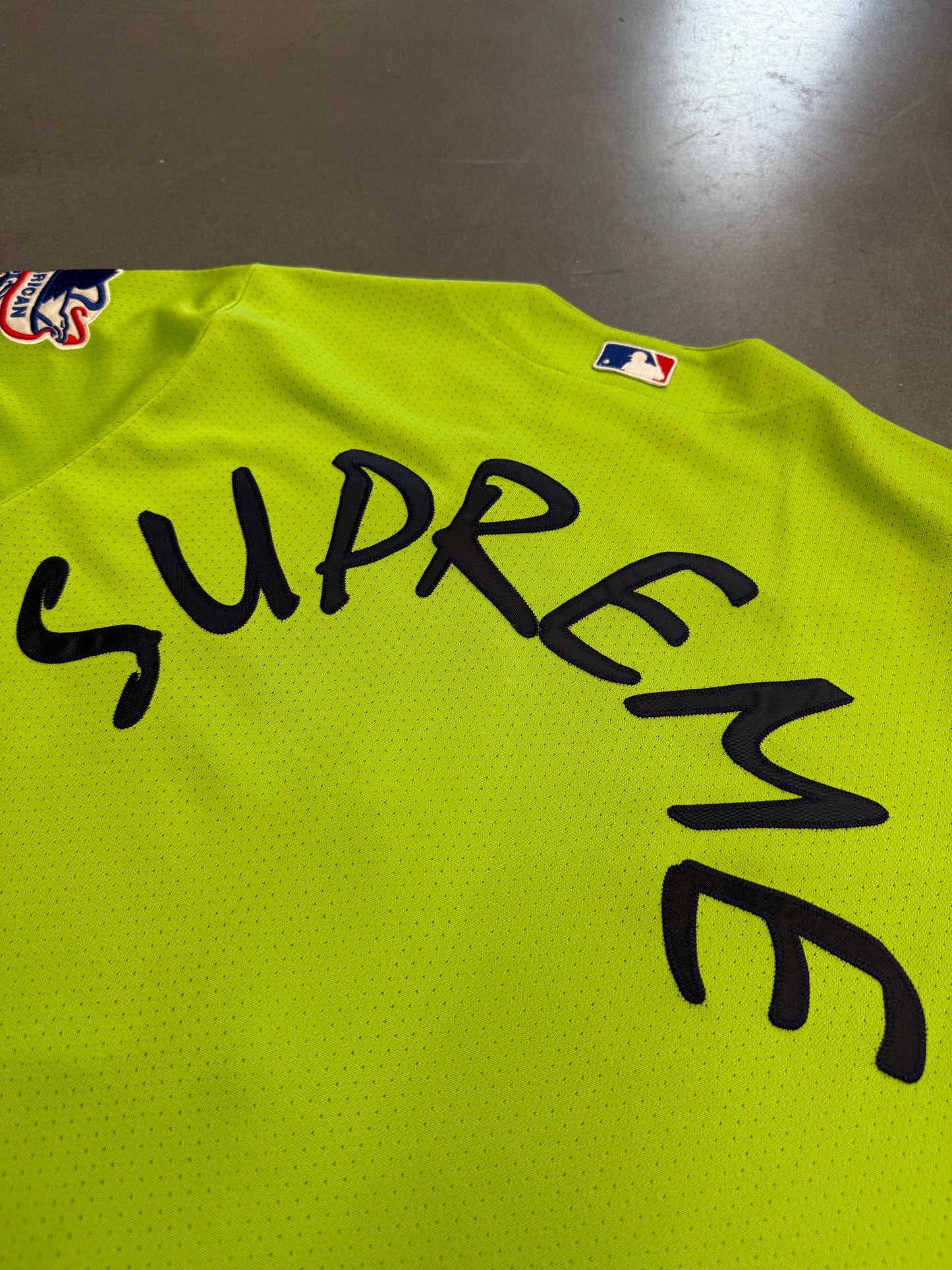 SS15 SUPREME YANKEES BASEBALL JERSEY LIME