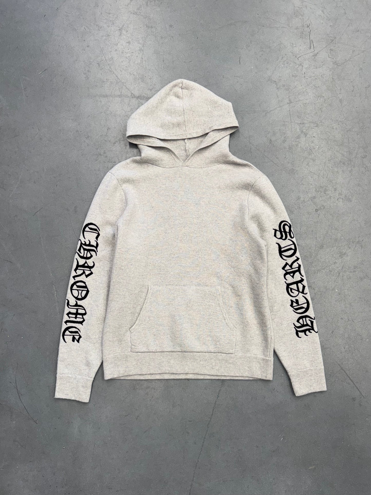 CHROME HEARTS CASHMERE EMBROIDERED PULLOVER HOODIE