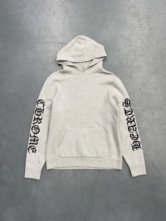 CHROME HEARTS CASHMERE EMBROIDERED PULLOVER HOODIE