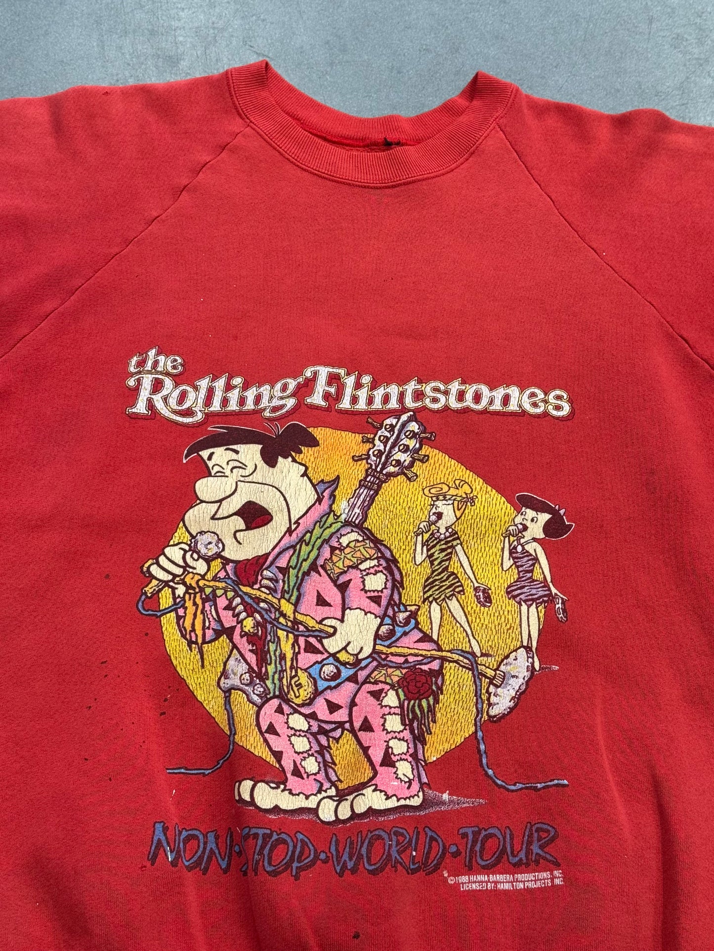 1988 THE ROLLING FLINSTONES CREWNECK (PULLED TAG)
