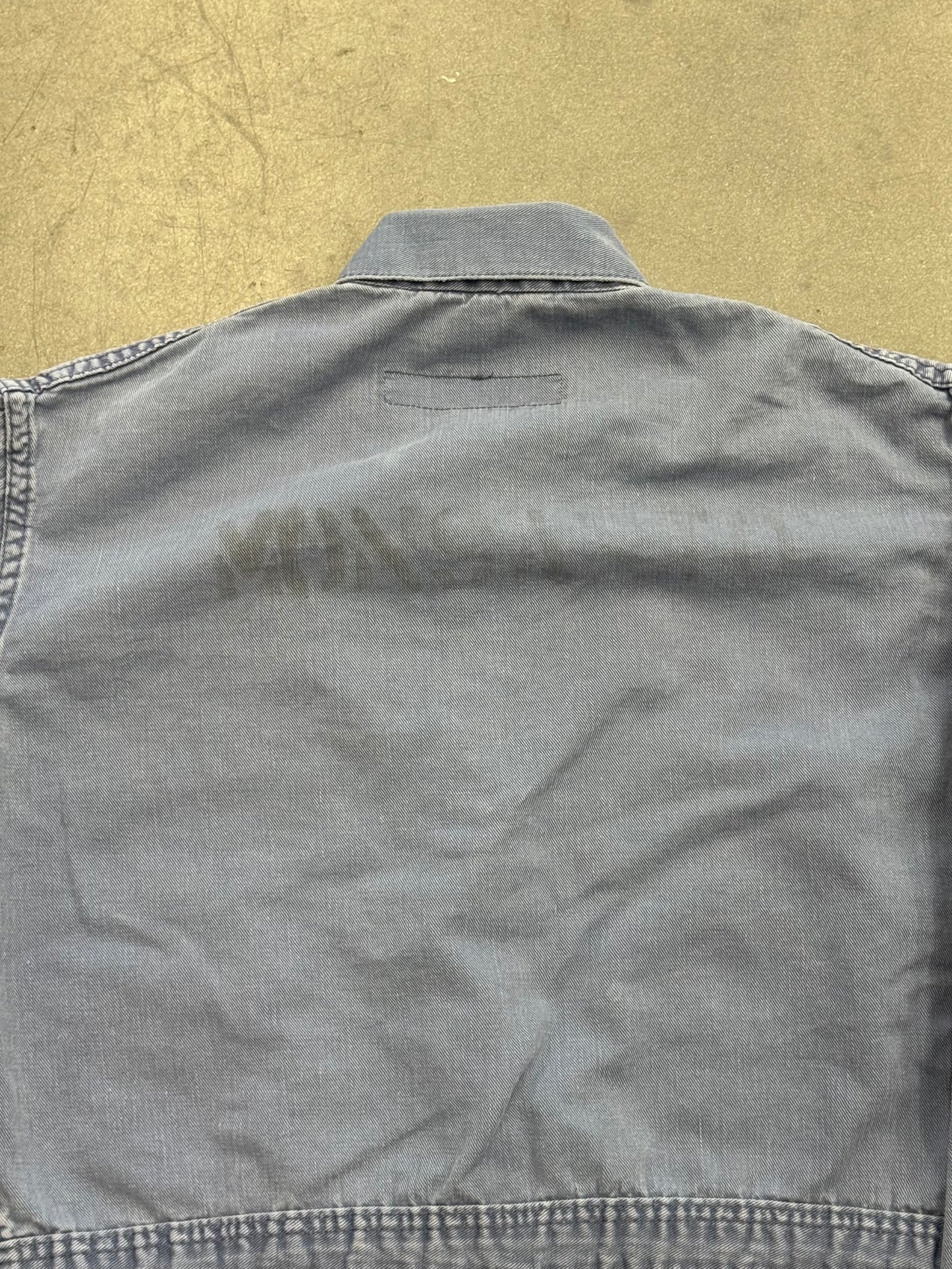 70'S DENIM BUTTON UP COVERALL CROPPED JACKET (MADE IN U.S.A TAG)
