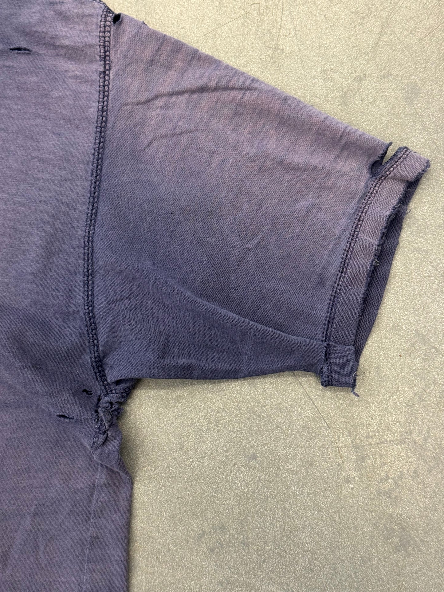 VINTAGE DISTRESSED BLANK HENLEY 3-BUTTON TEE (CUT TAG)