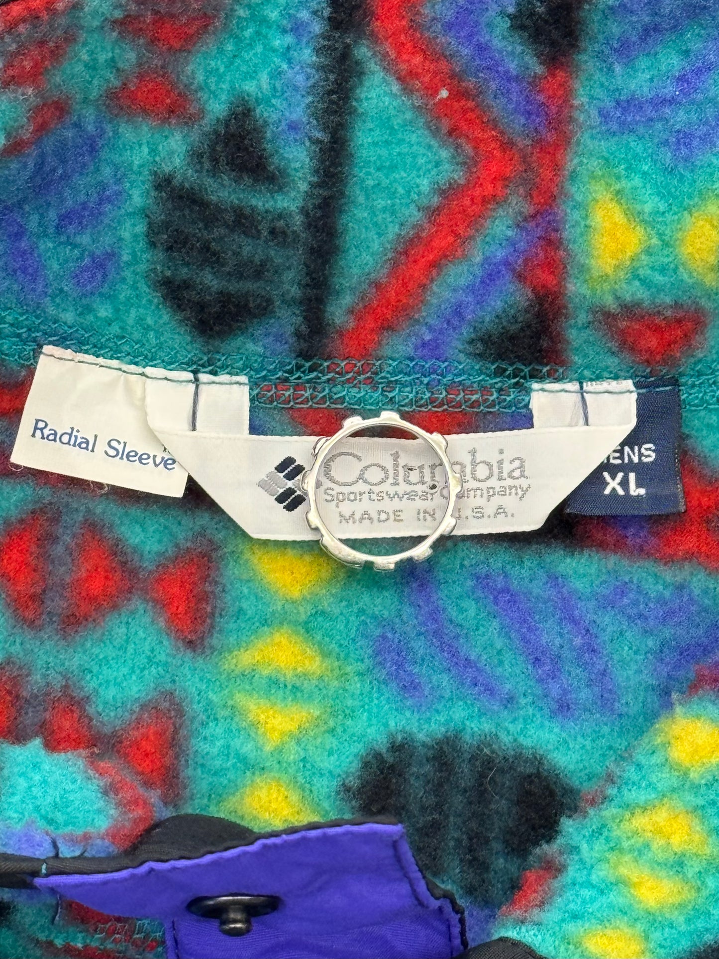 90S COLUMBIA RADIAL SLEEVE MADE IN USA FLEECE PULLOVER