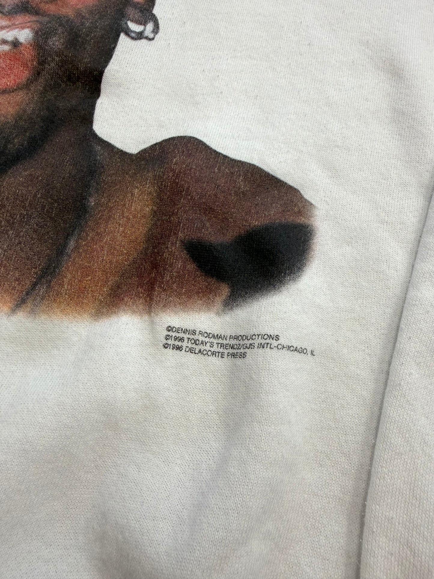 1996 DENNIS RODMAN BIG FACE CREWNECK (FOTL TAG)