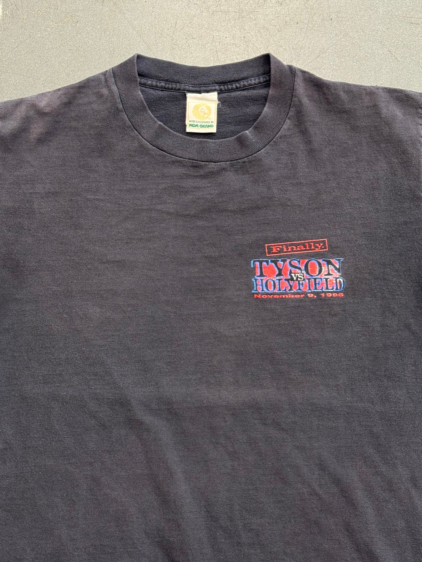 1996 TYSON VS. HOLYFIELD FADED MULLET TEE (MGM GRAND TAG)