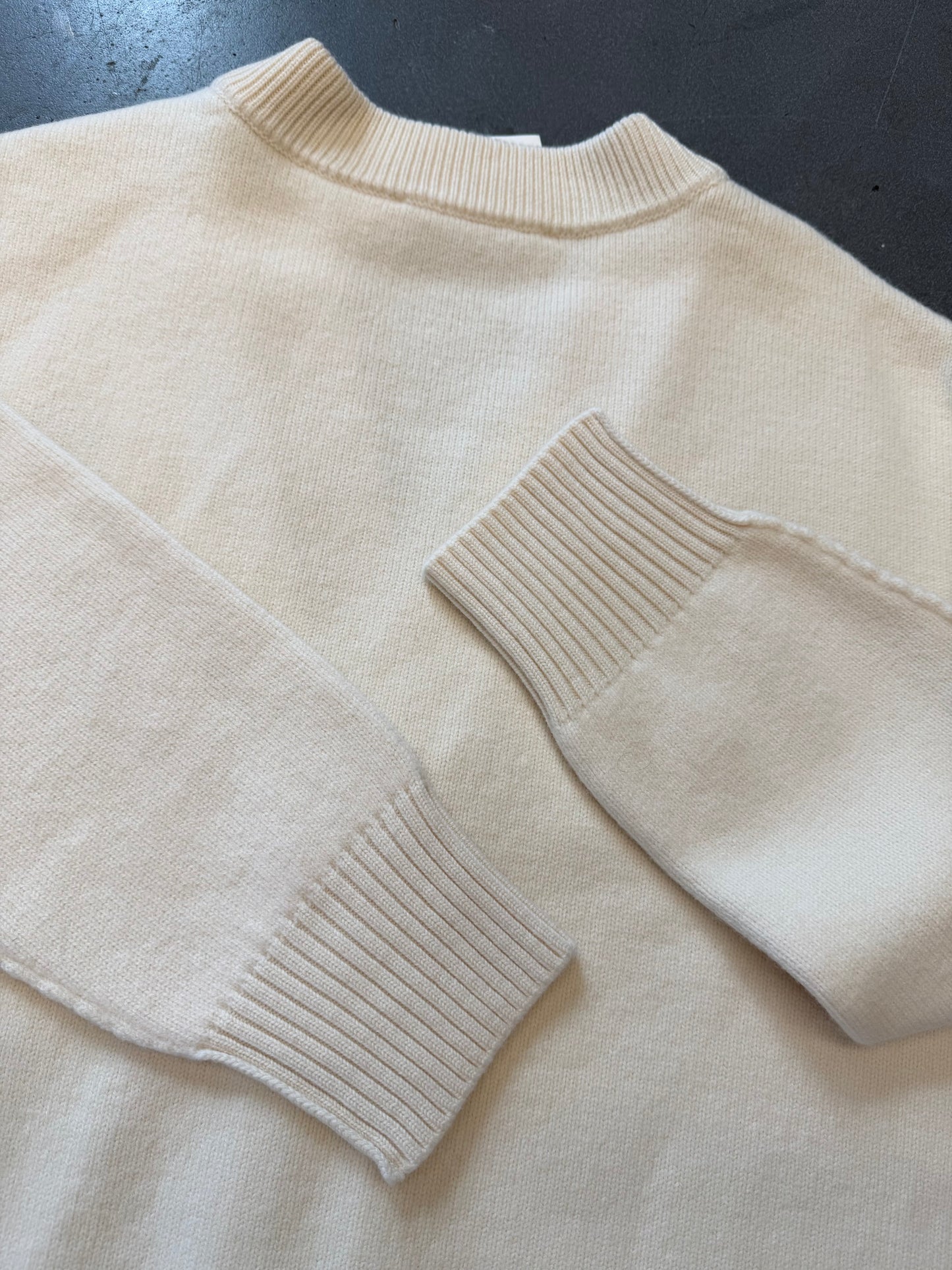 AMI PARIS MONOGRAM WOOL CARDIGAN - WHITE (M) (NWT)