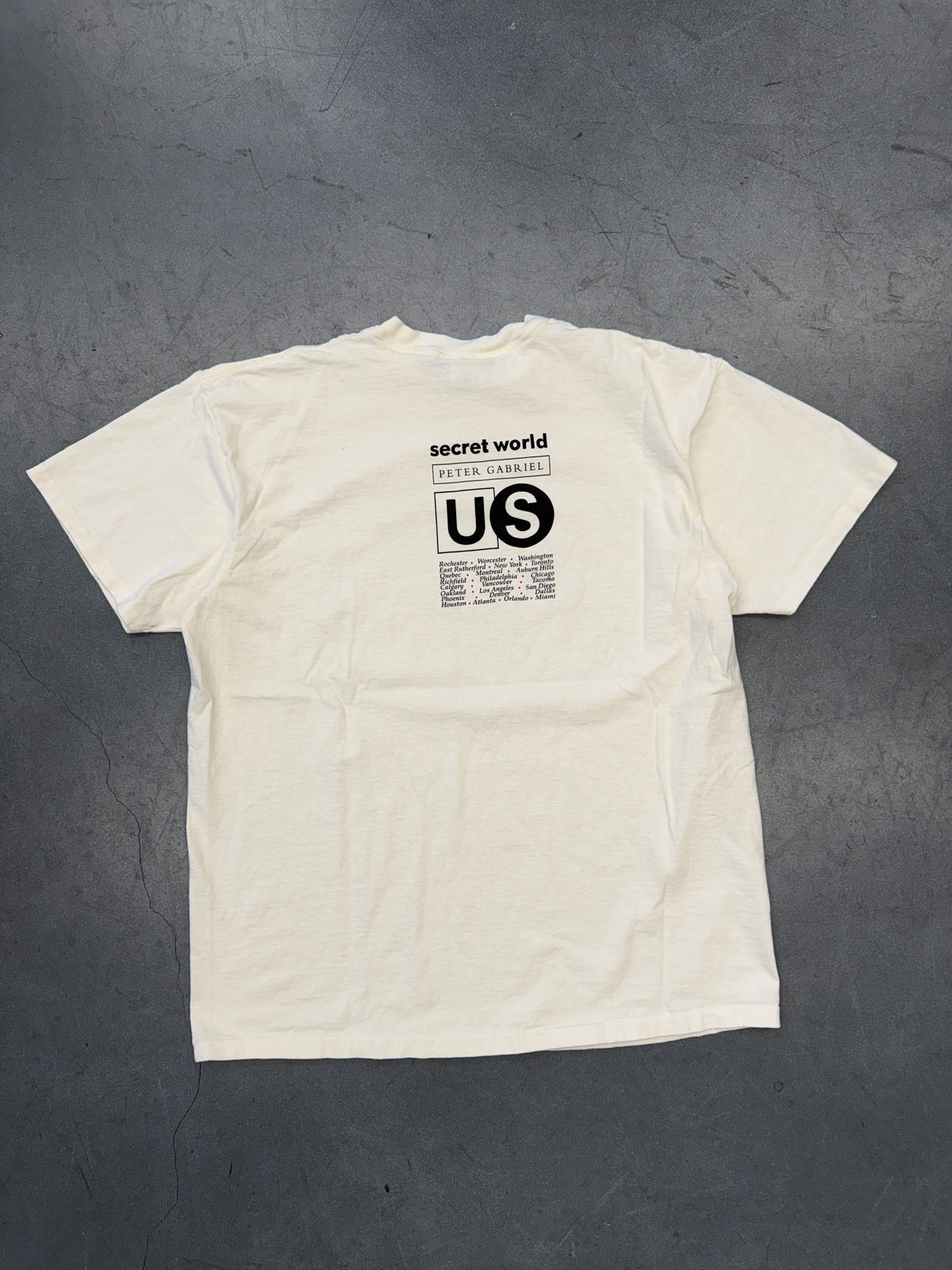 1992 PETER GABRIEL BLOOD OF EDEN SECRET WORLD TOUR TEE (DELTA TAG)
