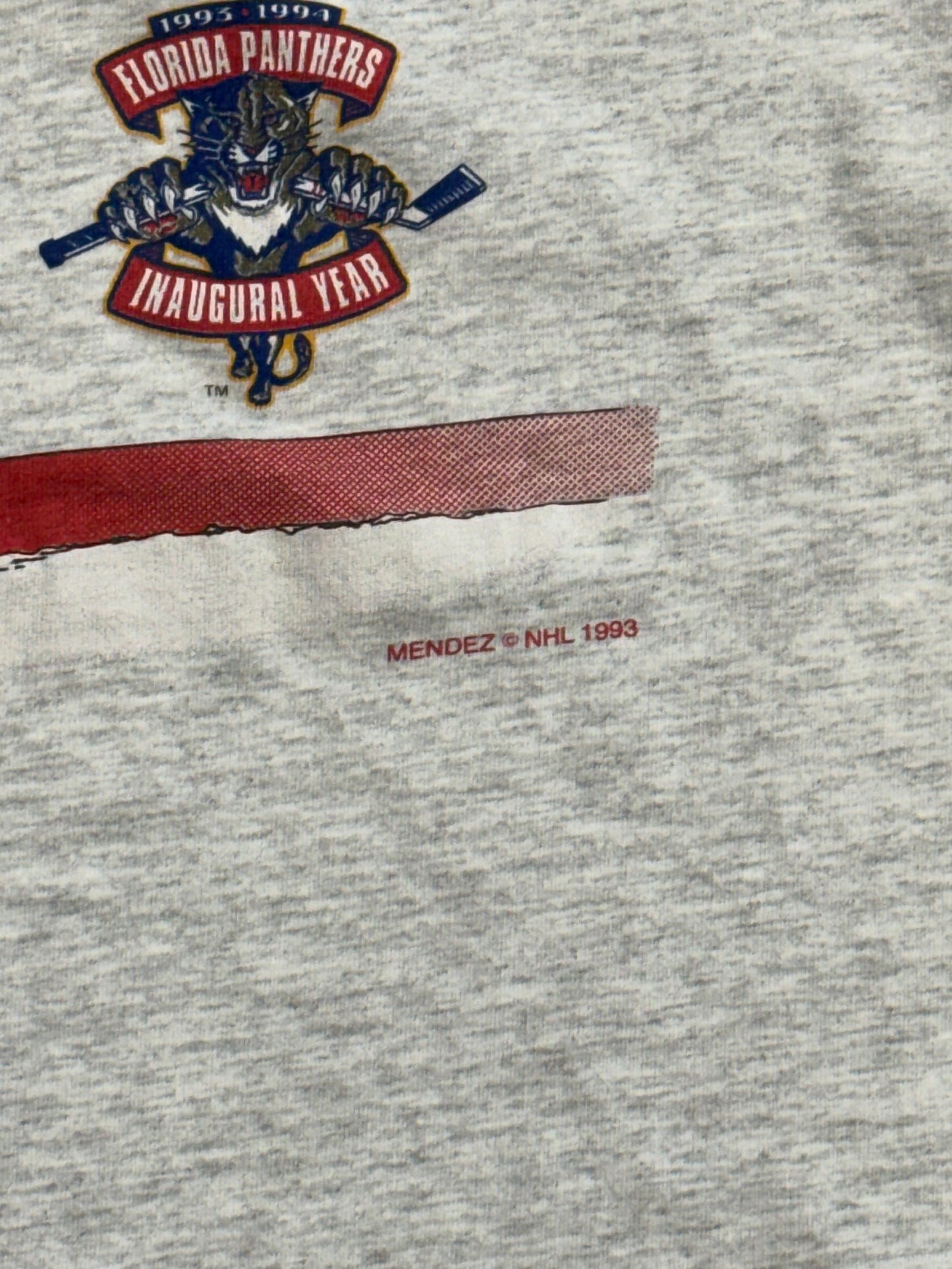 1993 FLORIDA PANTHERS STANLEY BENCH TEE (MENDEZ TAG)