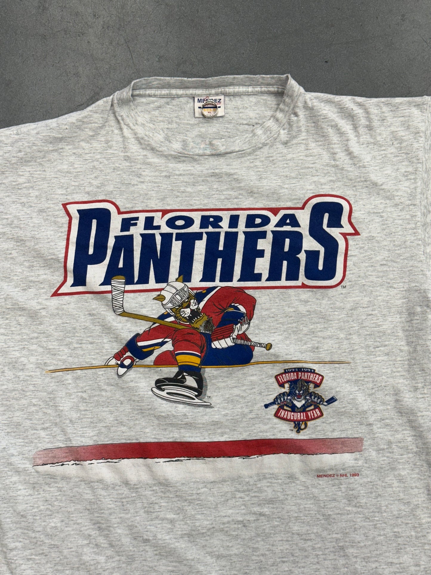 1993 FLORIDA PANTHERS STANLEY BENCH TEE (MENDEZ TAG)