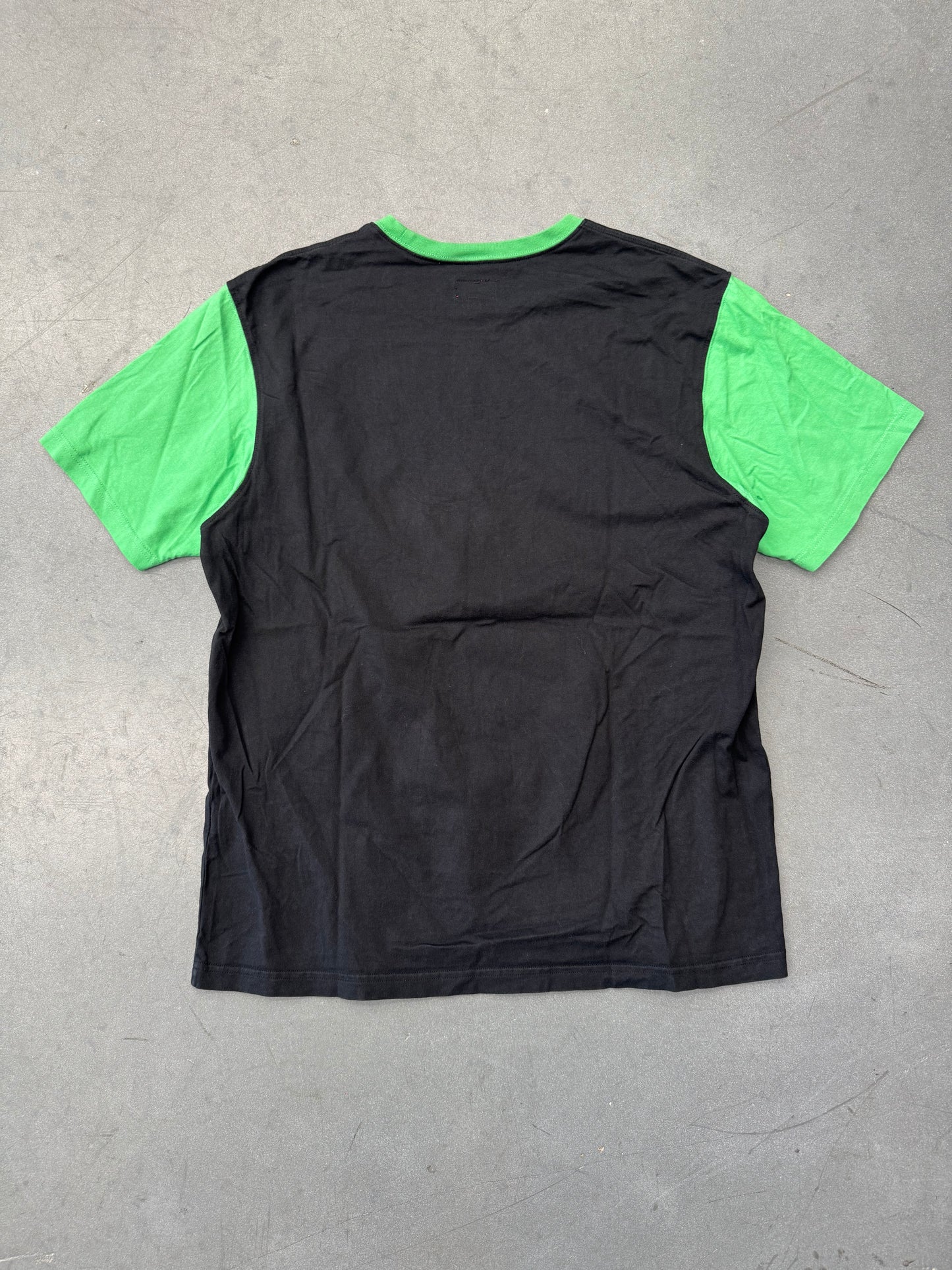 2020 SUPREME BEVEL TEXT RINGER TEE - BLACK