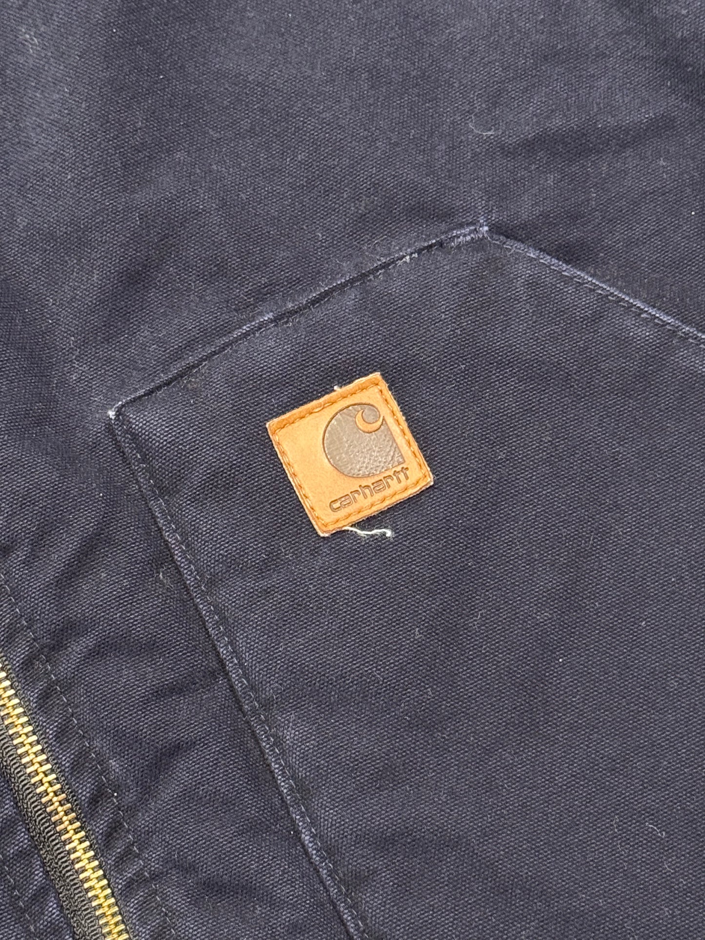 CARHARTT NAVY CANVAS INSULATED ZIP UP VEST
