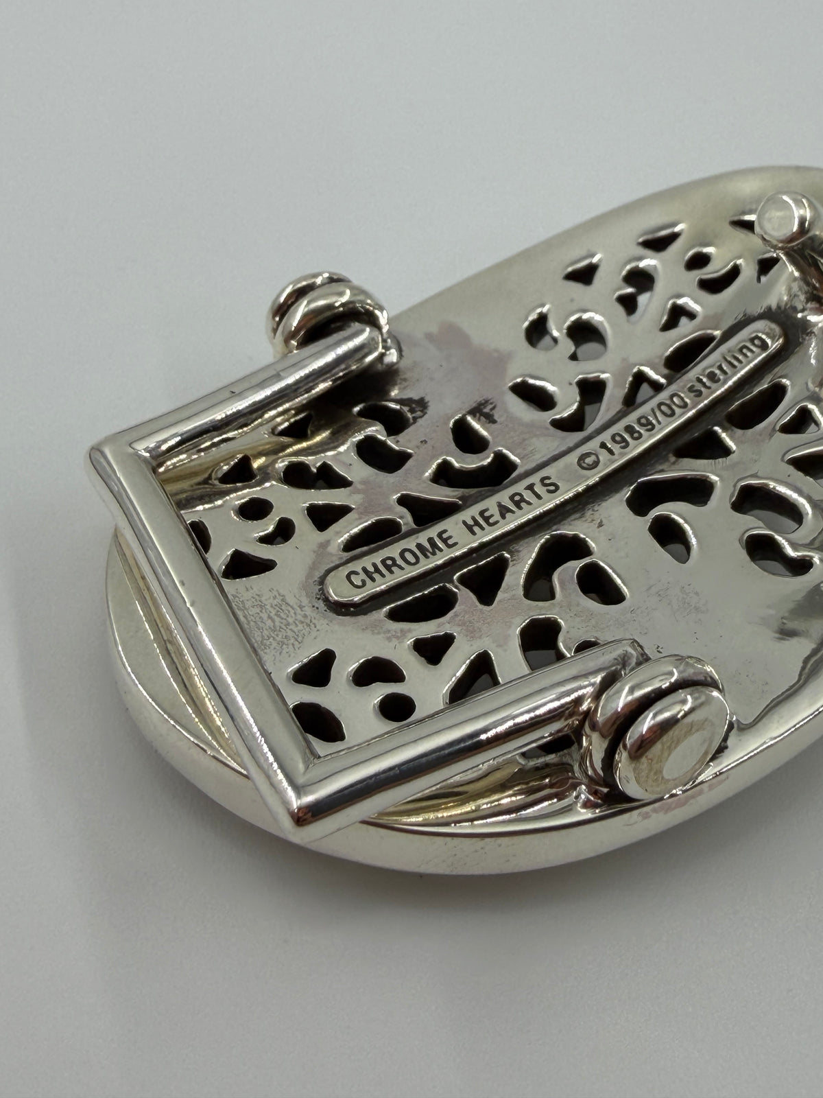 CHROME HEARTS 1" SMALL SILVER OVAL BUCKLE