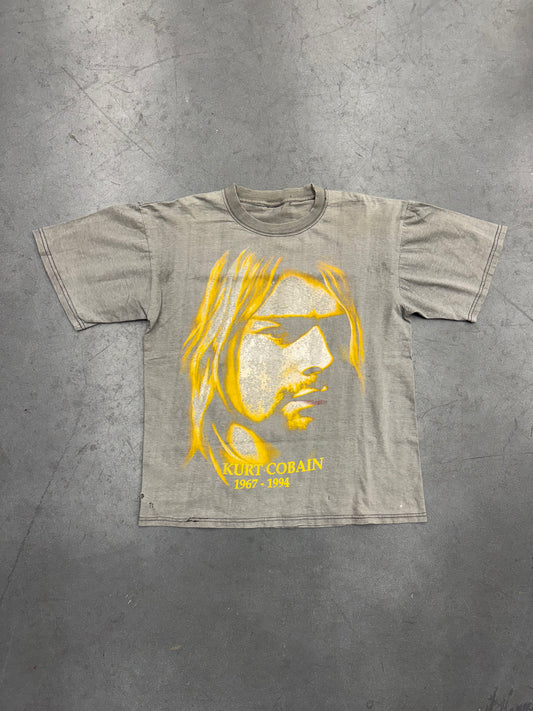1994 KURT COBAIN BIG FACE MEMORIAL BOOTLEG FADED TEE (PULLED TAG)