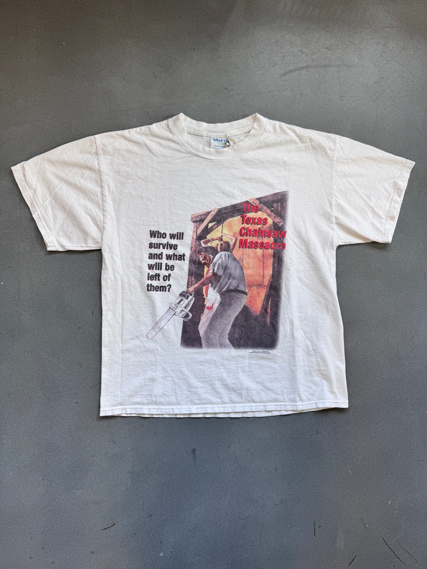 1997 THE TEXAS CHAINSAW MASSACRE TEE (M & O KNITS TAG)