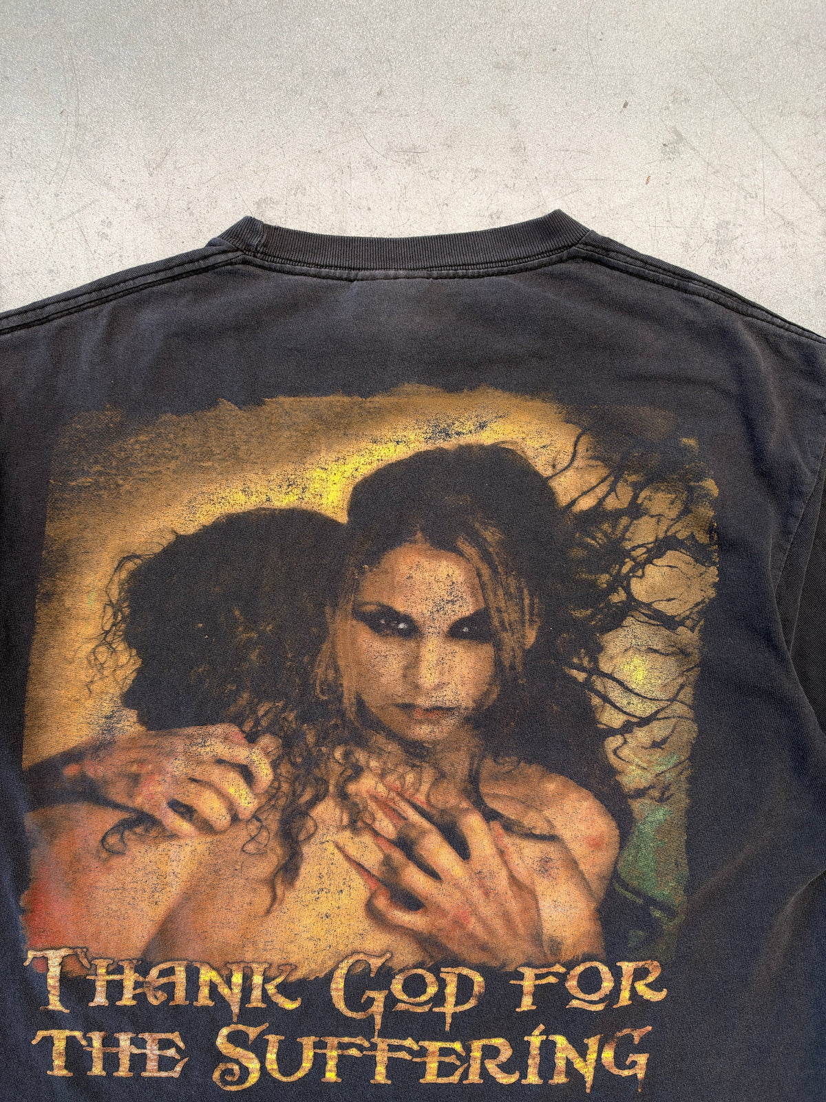 2003 CRADLE OF FILTH DAMNATION AND A DAY "THANK GOD FOR THE SUFFERING" CHOPPED TEE - TRIPLE A TAG)