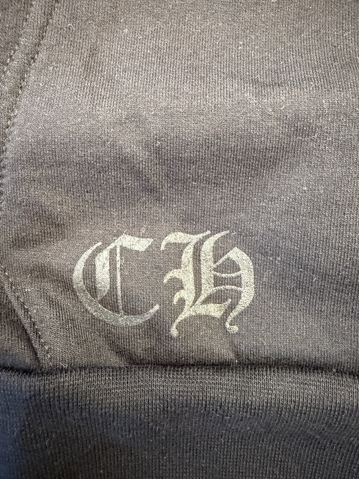 CHROME HEARTS VERTICAL LOGO ZIP-UP HOODIE - BLACK/WHITE