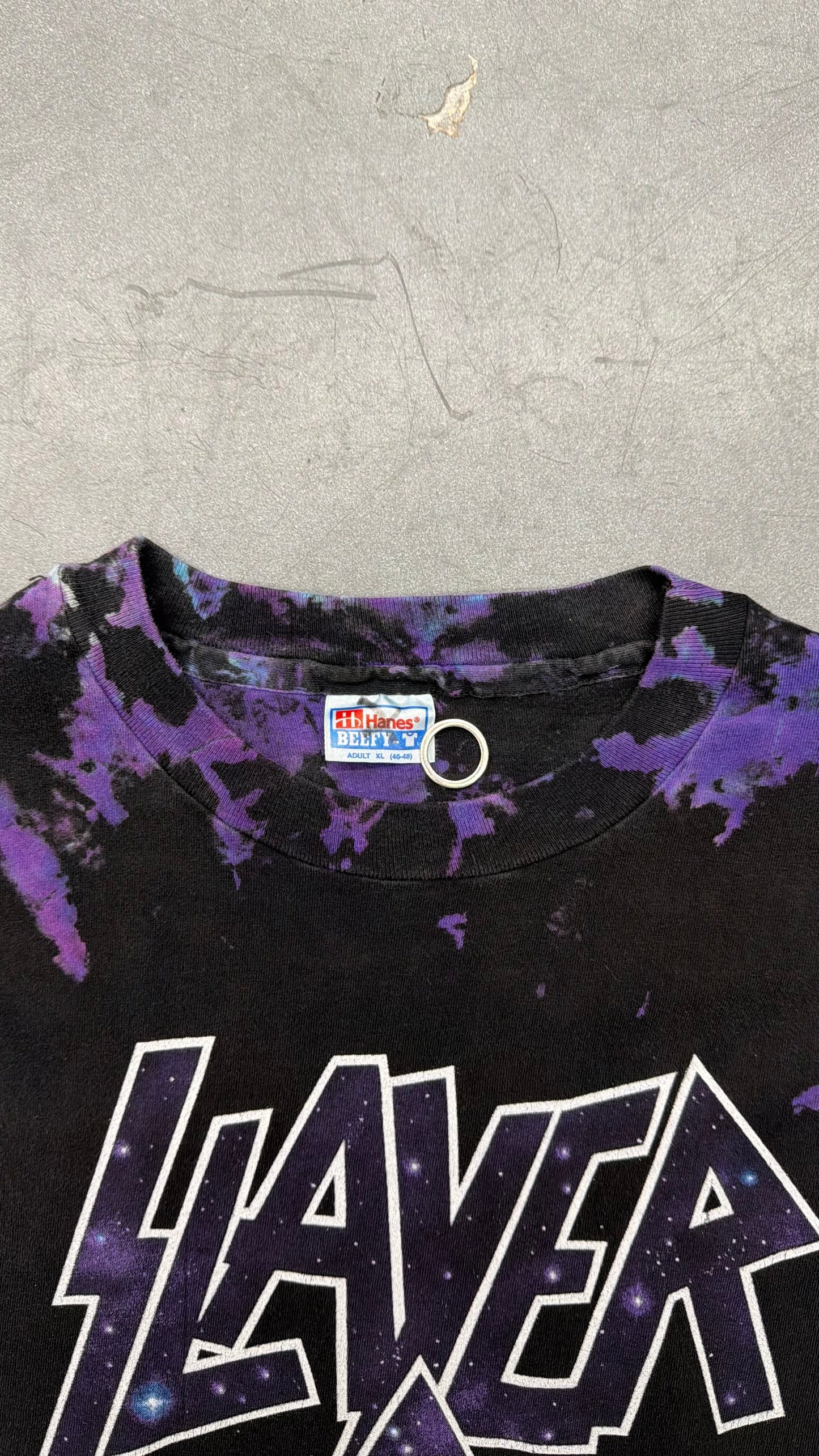 1994 SLAYER BLACK TIE-DYE TEE (HANES BEEFY-T TAG)
