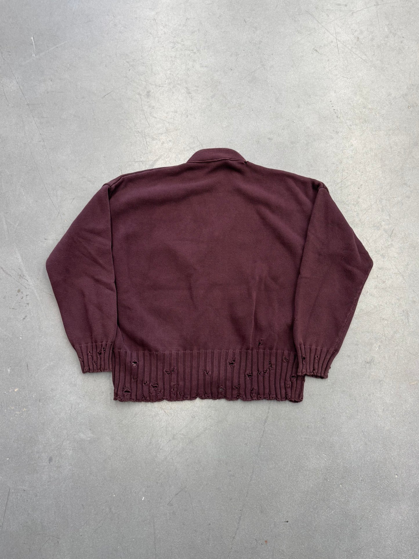 MARNI V-NECK DISTRESSED CARDIGAN