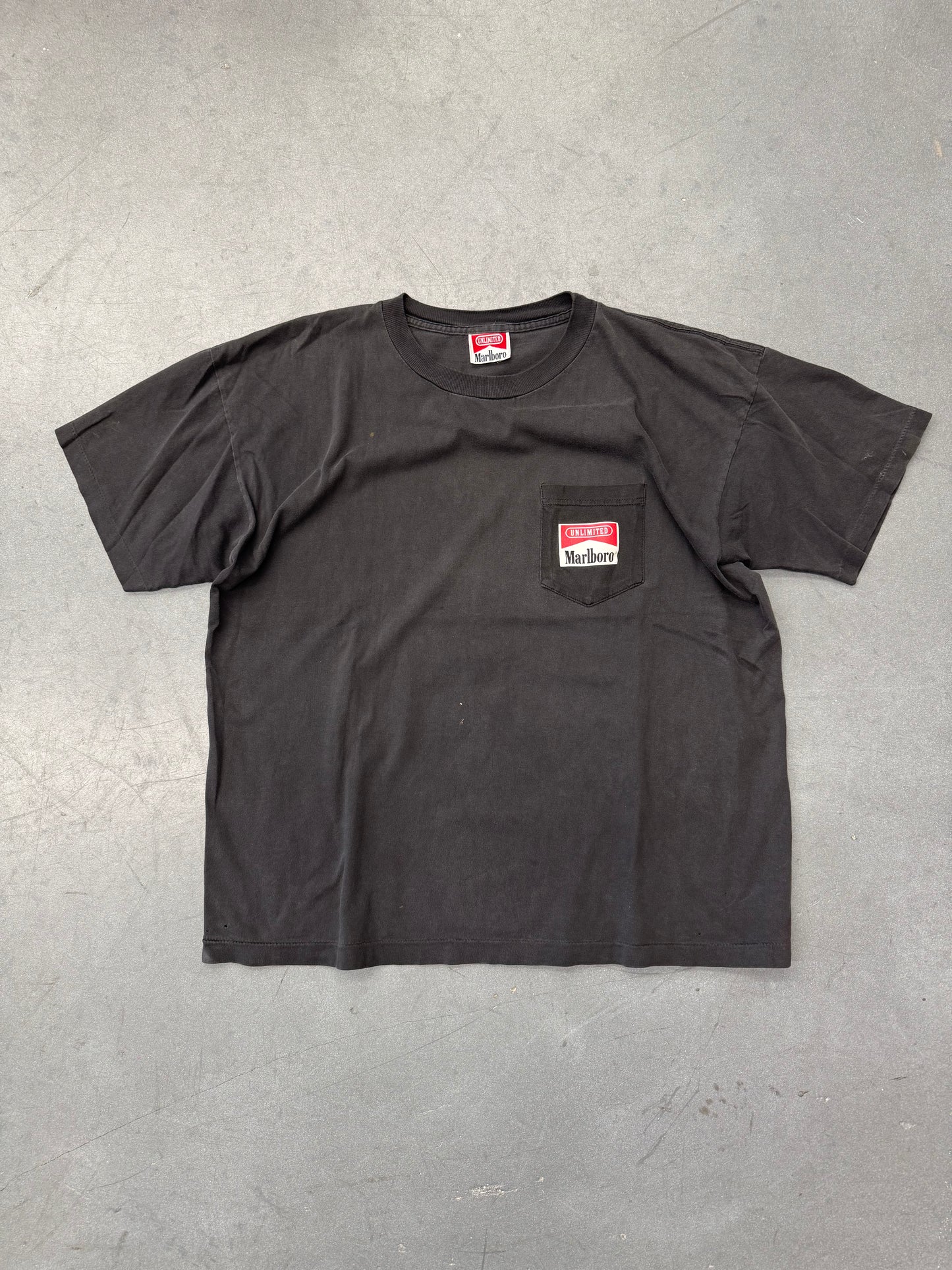 90'S MARLBORO UNLIMITED TRAIN FADED POCKET TEE (MARLBORO UNLIMITED TAG)