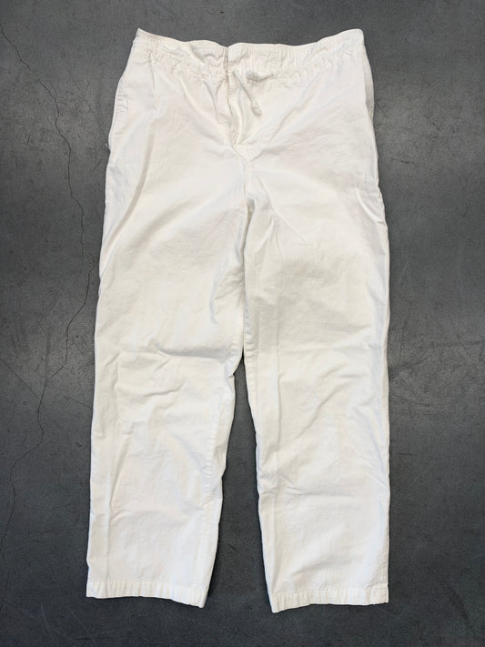 RALPH LAUREN SAMPLE WHITE COTTON DRAWSTRING PANTS