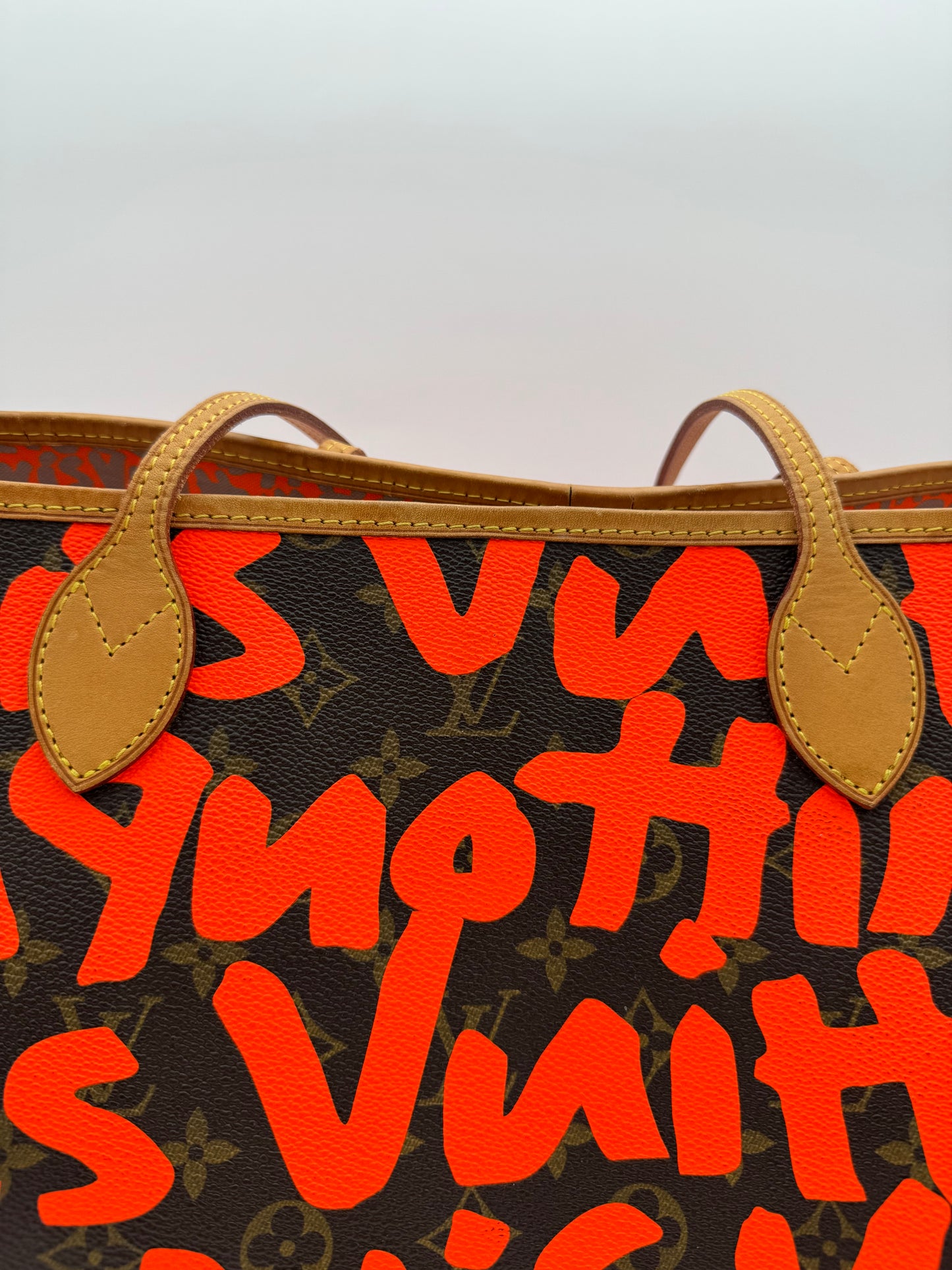 2009 LOUIS VUITTON NEVERFULL GM TOTE BAG GRAFFITI MONOGRAM BY STEVEN SPOUSE
