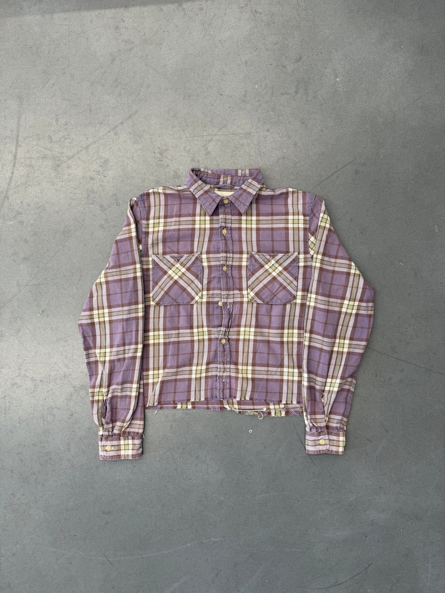 VINTAGE DENIM & SUPPLY RALPH LAUREN FLANNEL CROPPED SHIRT