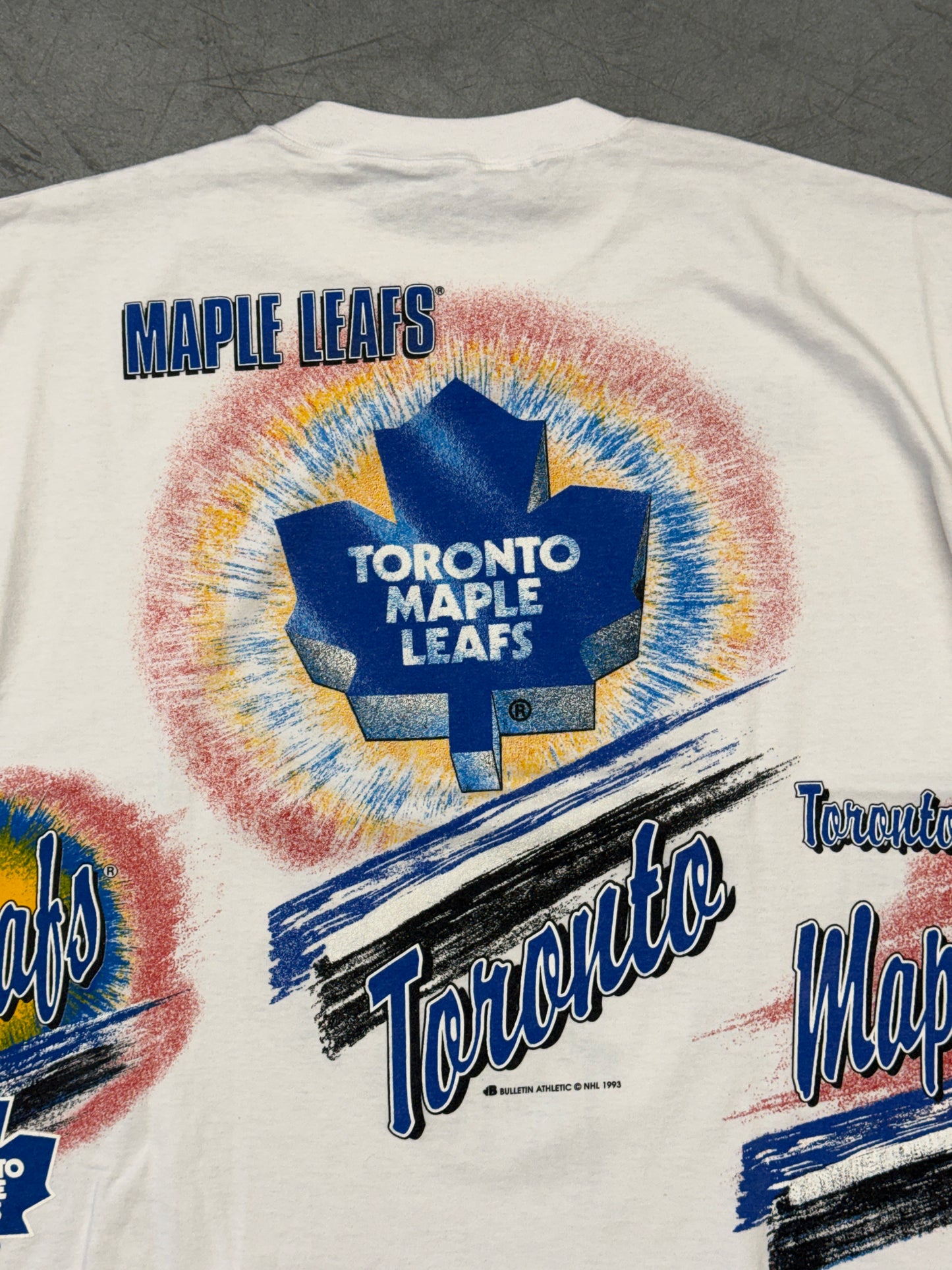 1993 BULLETIN ATHLETIC TORONTO MAPLE LEAFS WRAP AROUND TEE