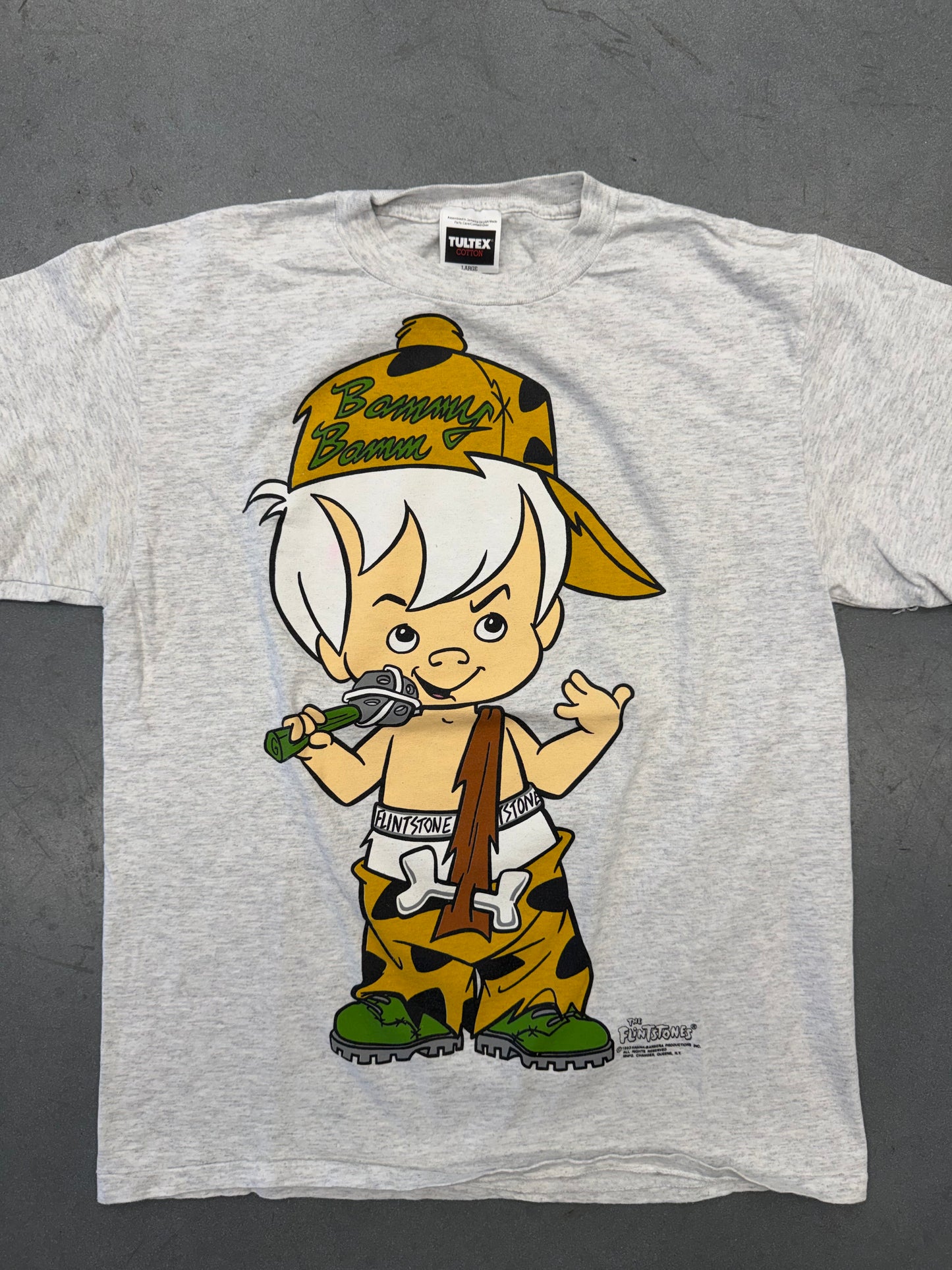 1993 THE FLINTSTONES BAM BAM  DOUBLE SIDED TEE (TULTEX TAG)