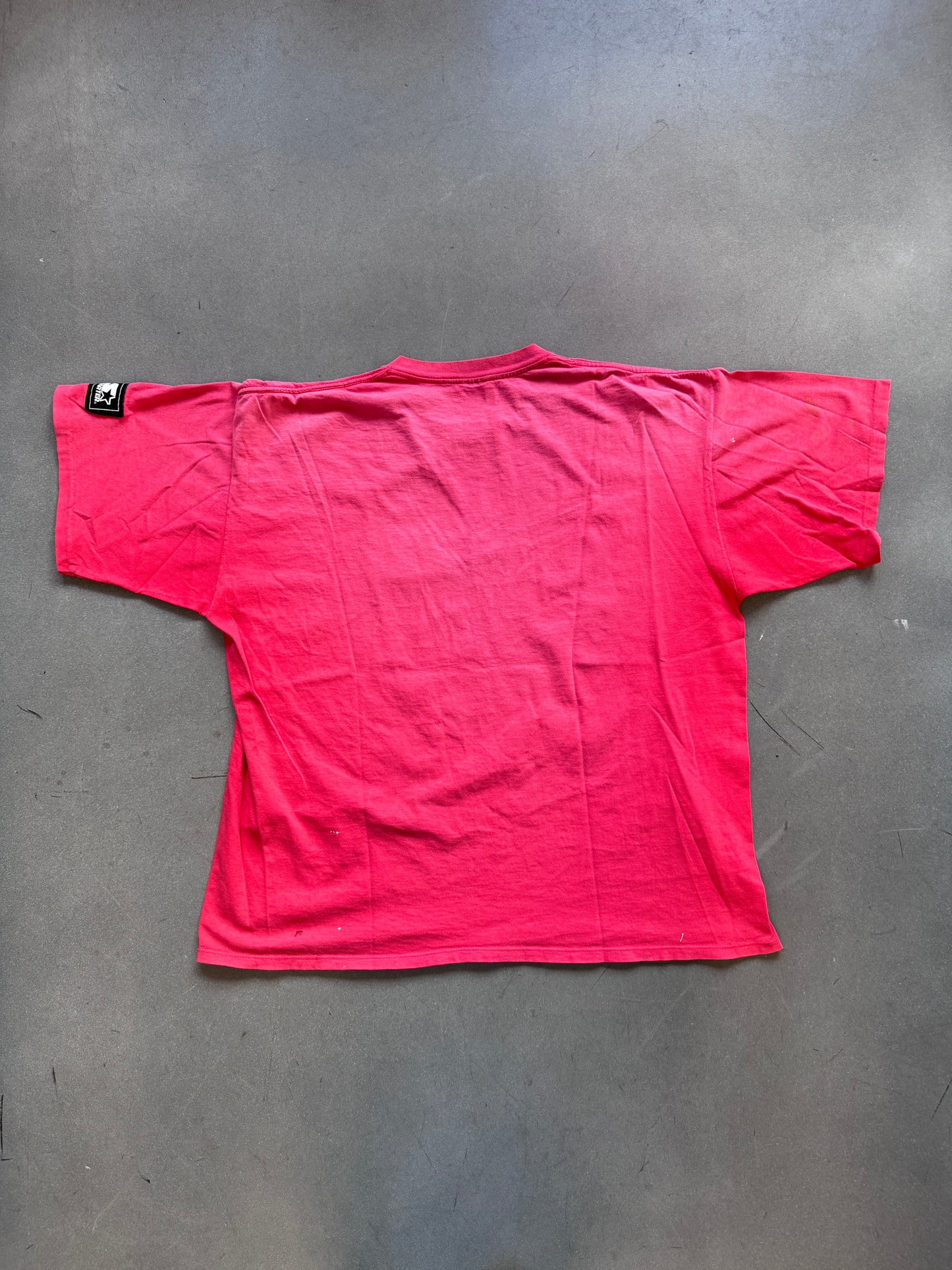 90'S CHICAGO BULLS STARTER SPLIT LOGO PAINT SPLATTERED FADED TEE (STARTER TAG)