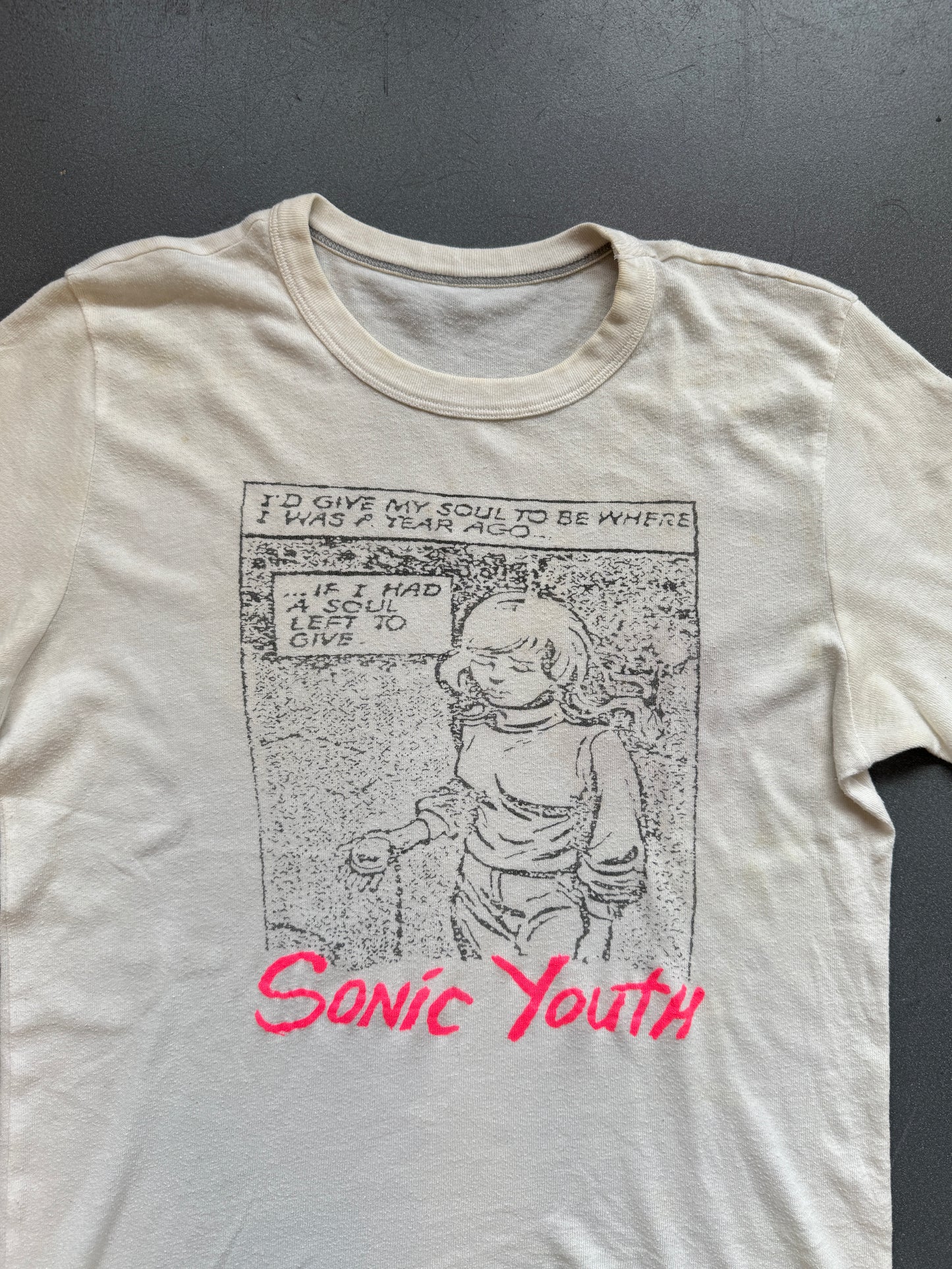 SONIC YOUTH "I'D GIVE MY SOUL TO BE WHERE I WAS A YEAR AGO" TEE (PULLED TAG)