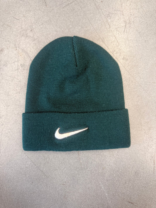 90S NIKE WHITE SWOOSH BEANIE - GREEN