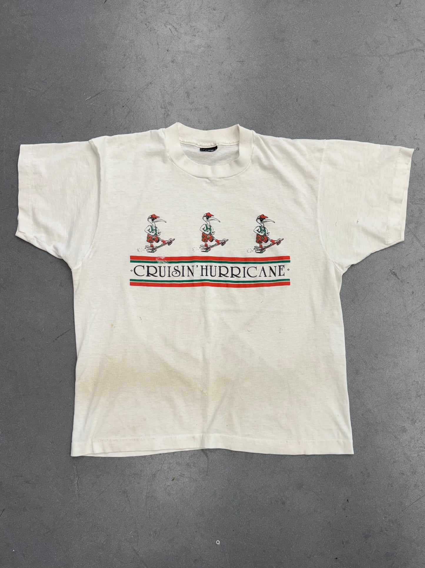 80S CRUISIN' HURRICANE SEBASTIAN SKATEBOARD TEE (CUT TAG)