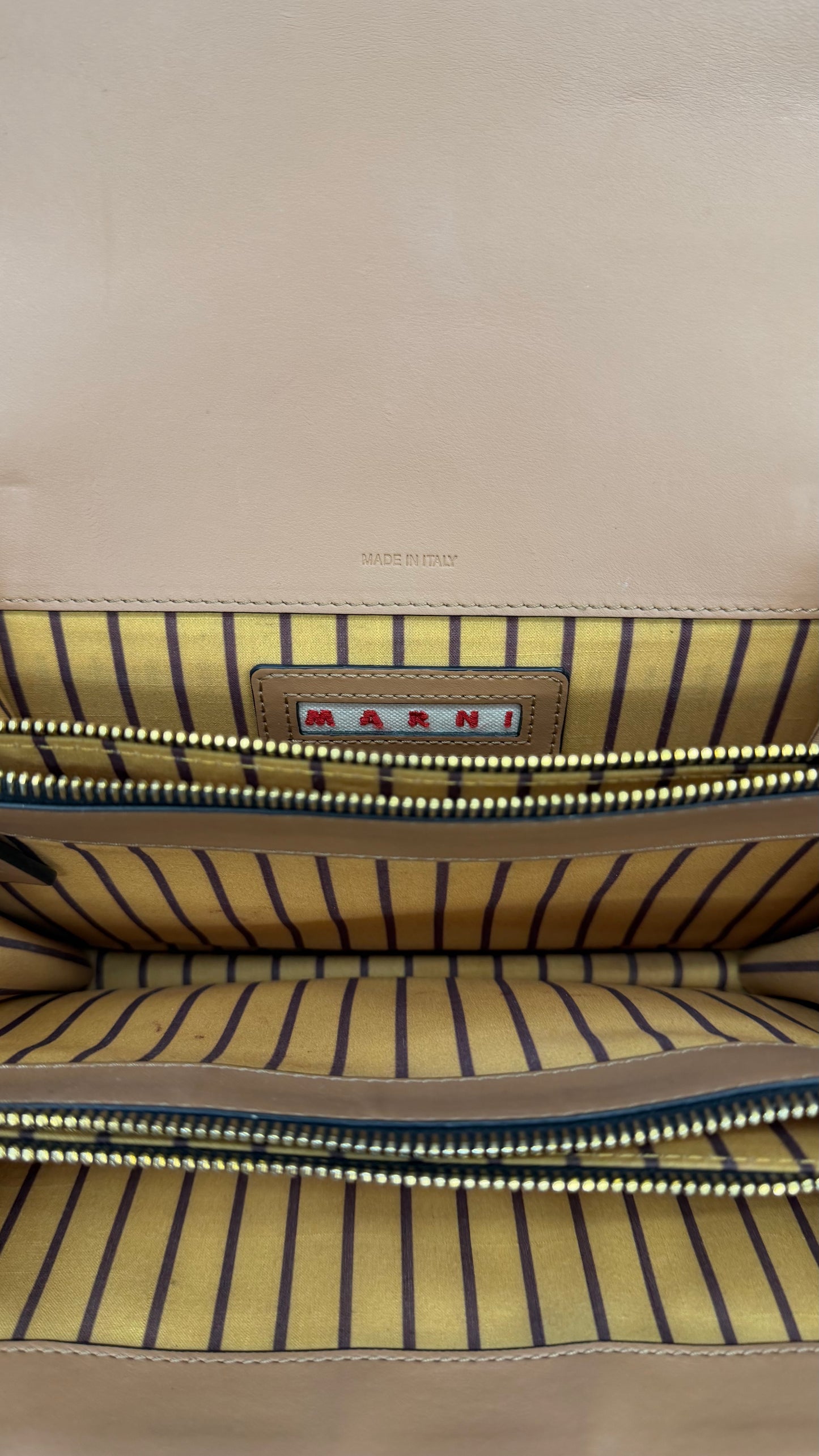 MARNI MEDIUM TRUNK LEATHER SHOUDLER BAG
