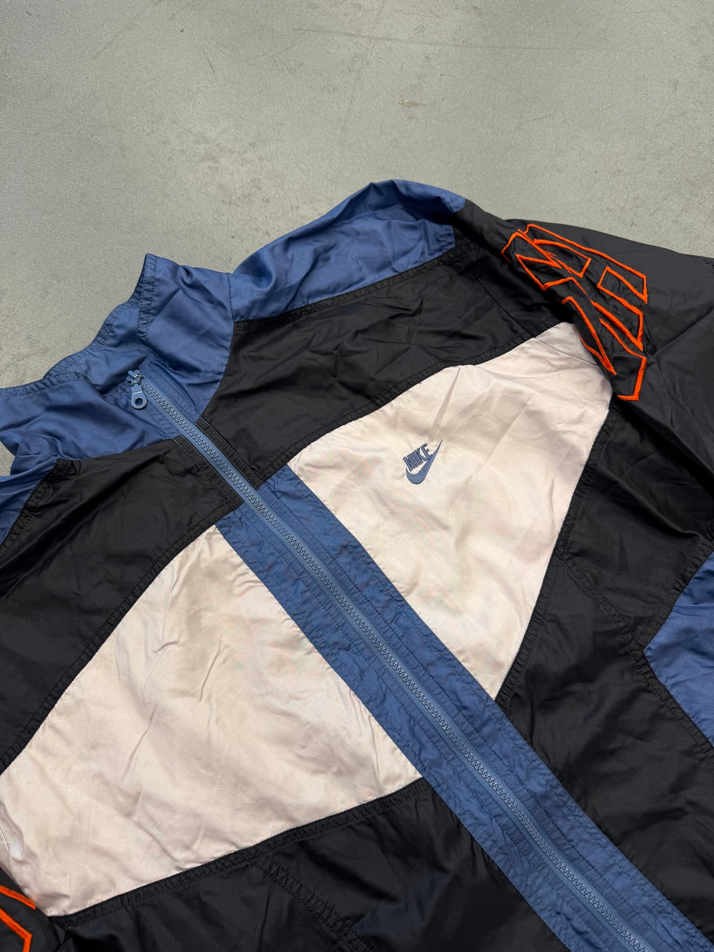 90S NIKE USA COLORBLOCK ZIP-UP WINDBREAKER - BLUE