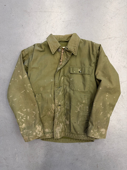 1985 DLA100 MILITARY JACKET OLIVE DISTRESSED JACKET